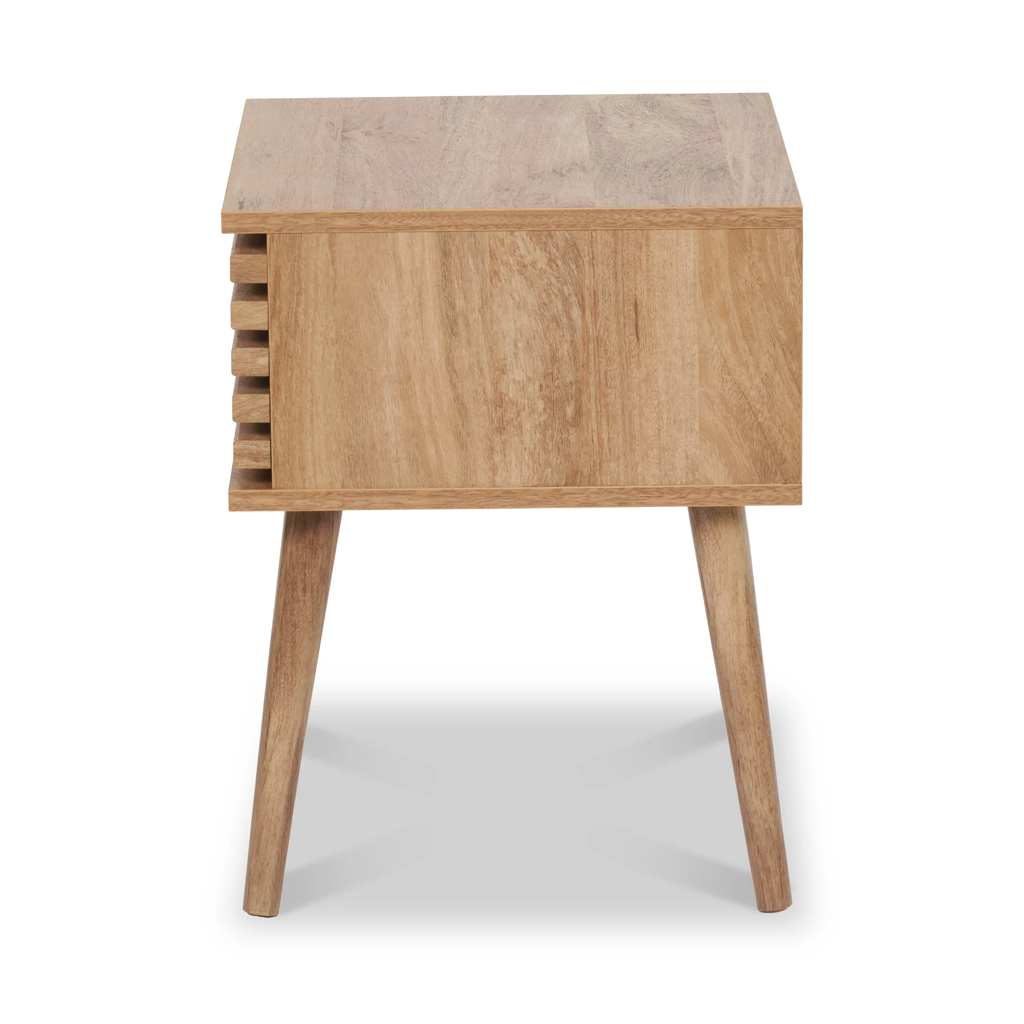 Larvik Slatted Eucalyptus 1 Drawer Bedside Table - Image 10