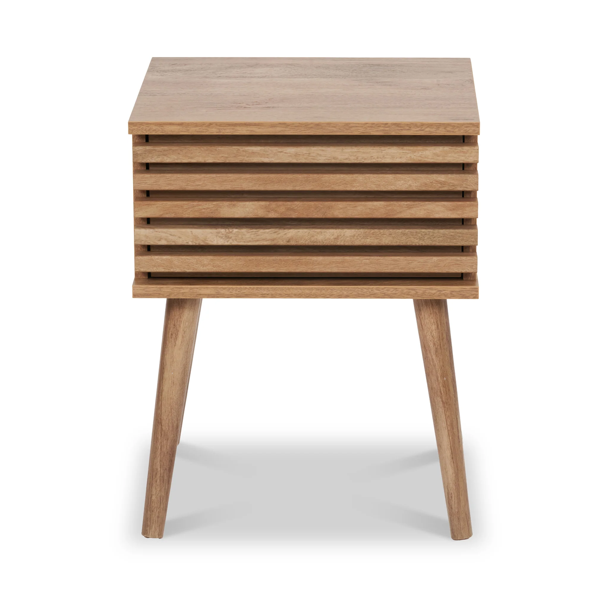 Larvik Slatted Eucalyptus 1 Drawer Bedside Table - Image 4