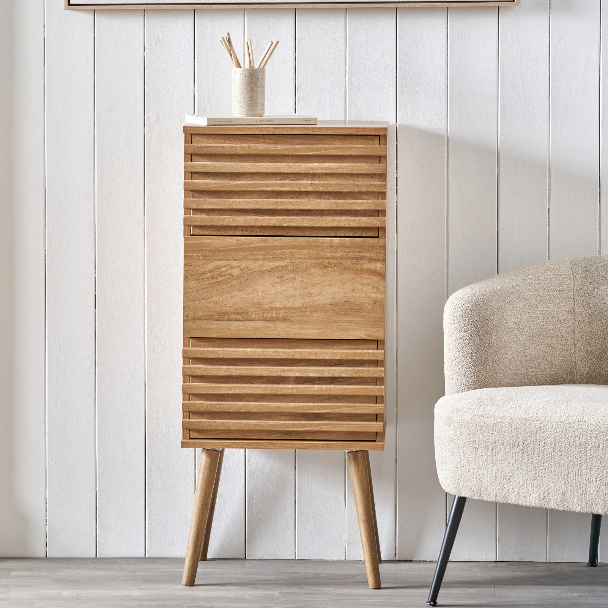 Larvik Slatted Eucalyptus 3 Drawer Chest - Image 2