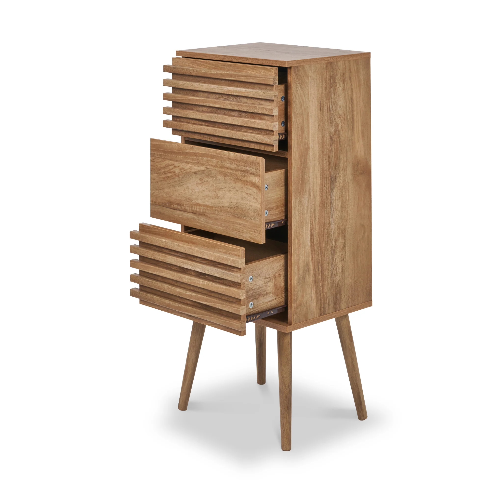Larvik Slatted Eucalyptus 3 Drawer Chest - Image 4