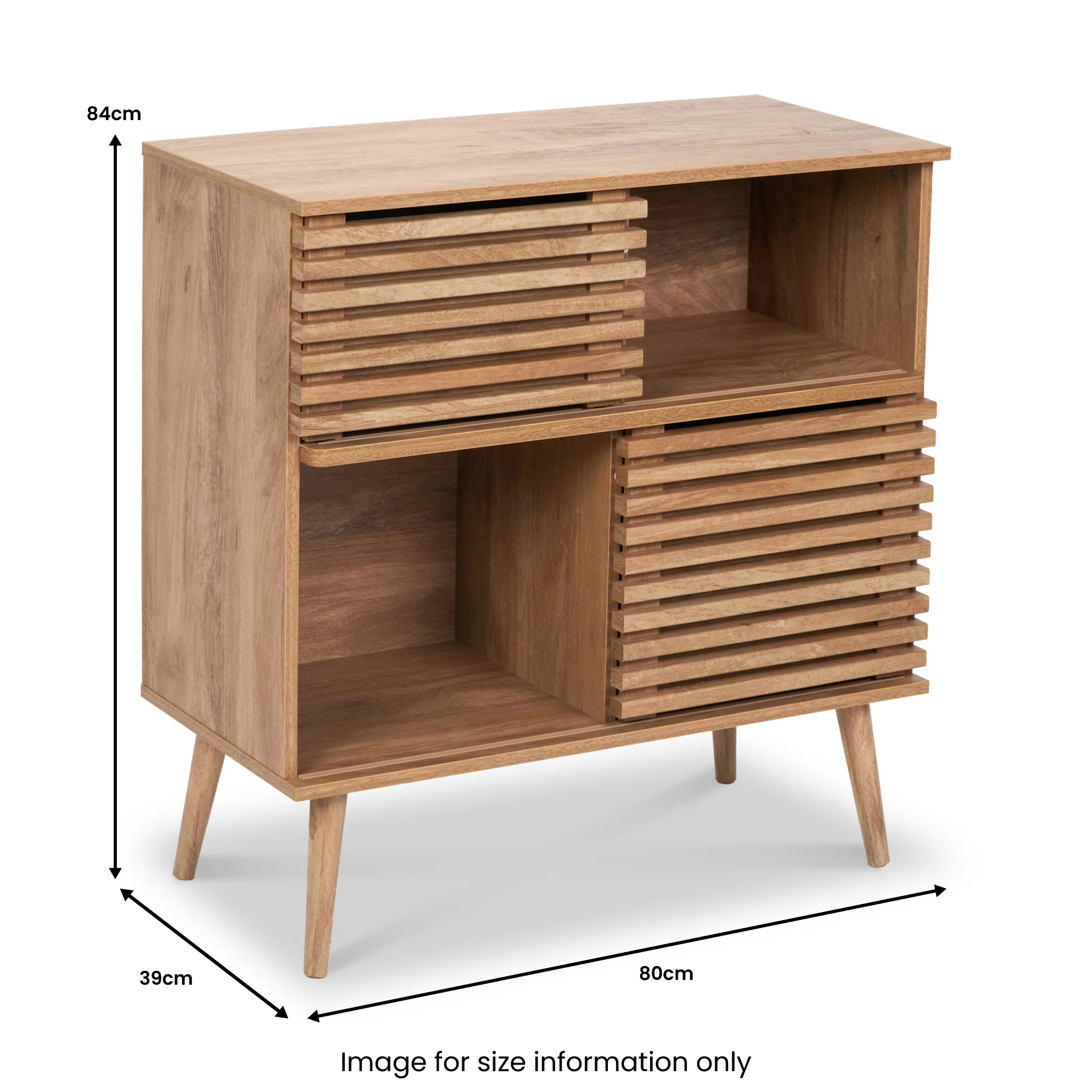 Larvik Slatted Eucalyptus Display Cabinet - Image 10