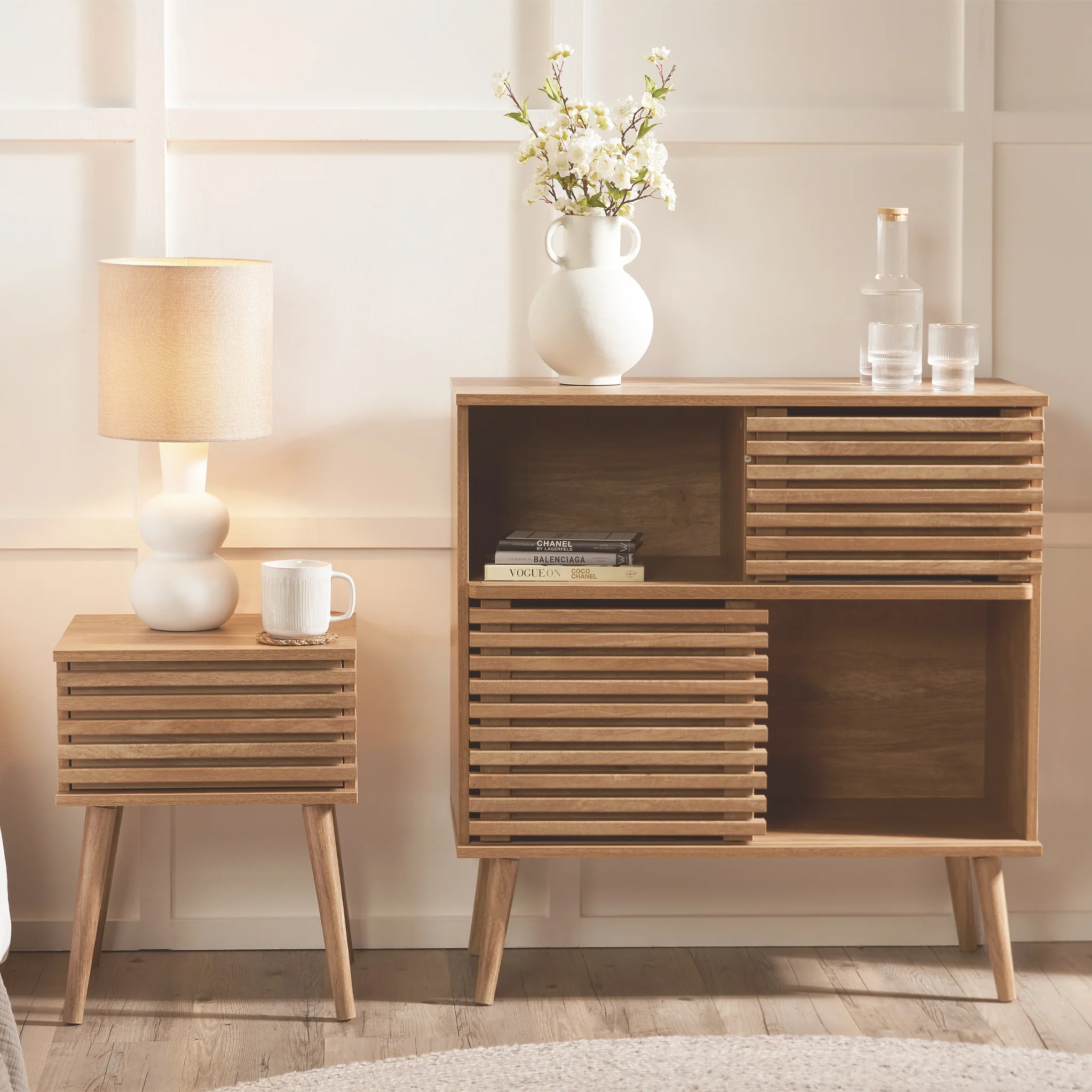 Larvik Slatted Eucalyptus Display Cabinet - Image 5