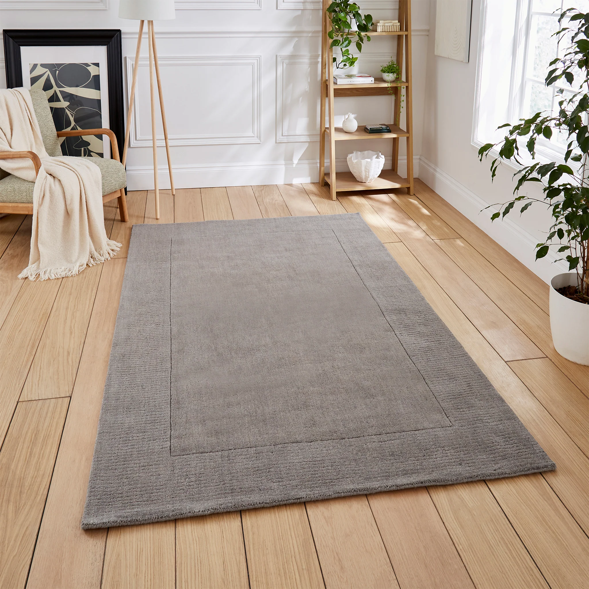 Lauder Plain Wool Border Rug - Image 11