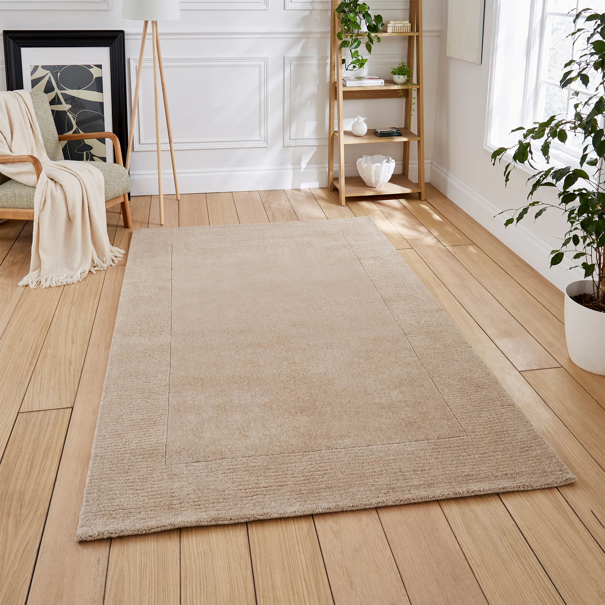 Lauder Plain Wool Border Rug - Image 20
