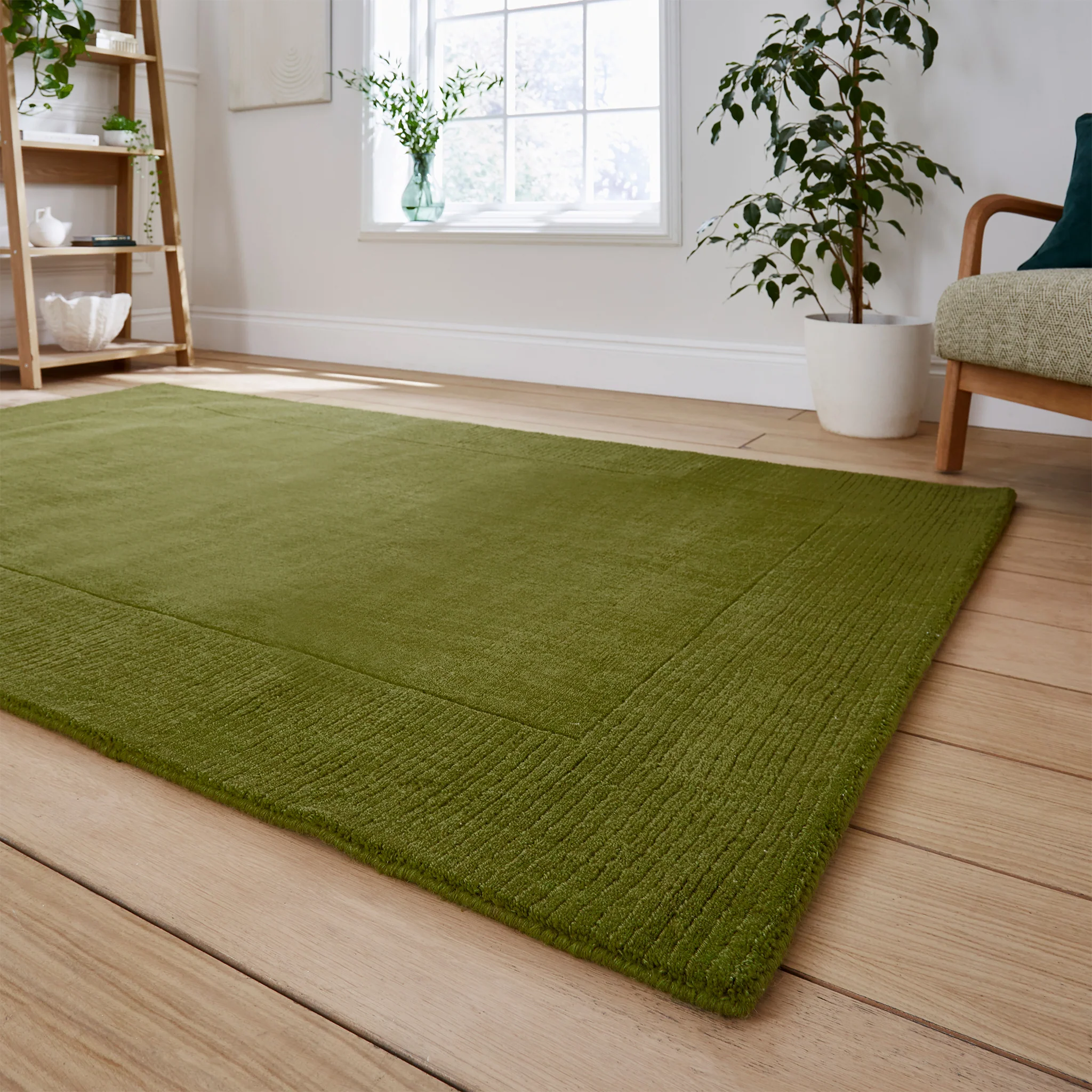 Lauder Plain Wool Border Rug - Image 3