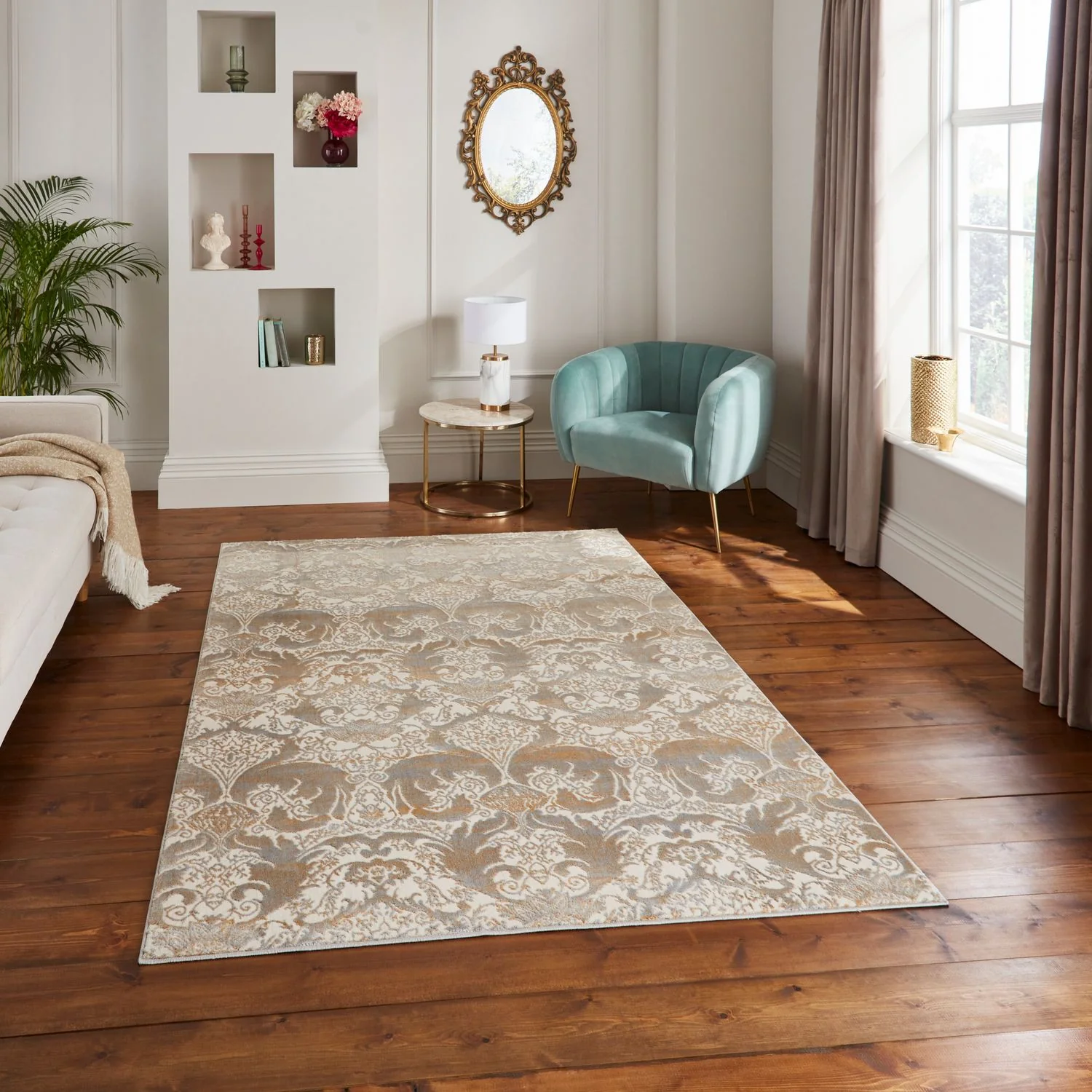 Laurence Llewelyn-Bowen Ornate Metallic Rug - Image 11