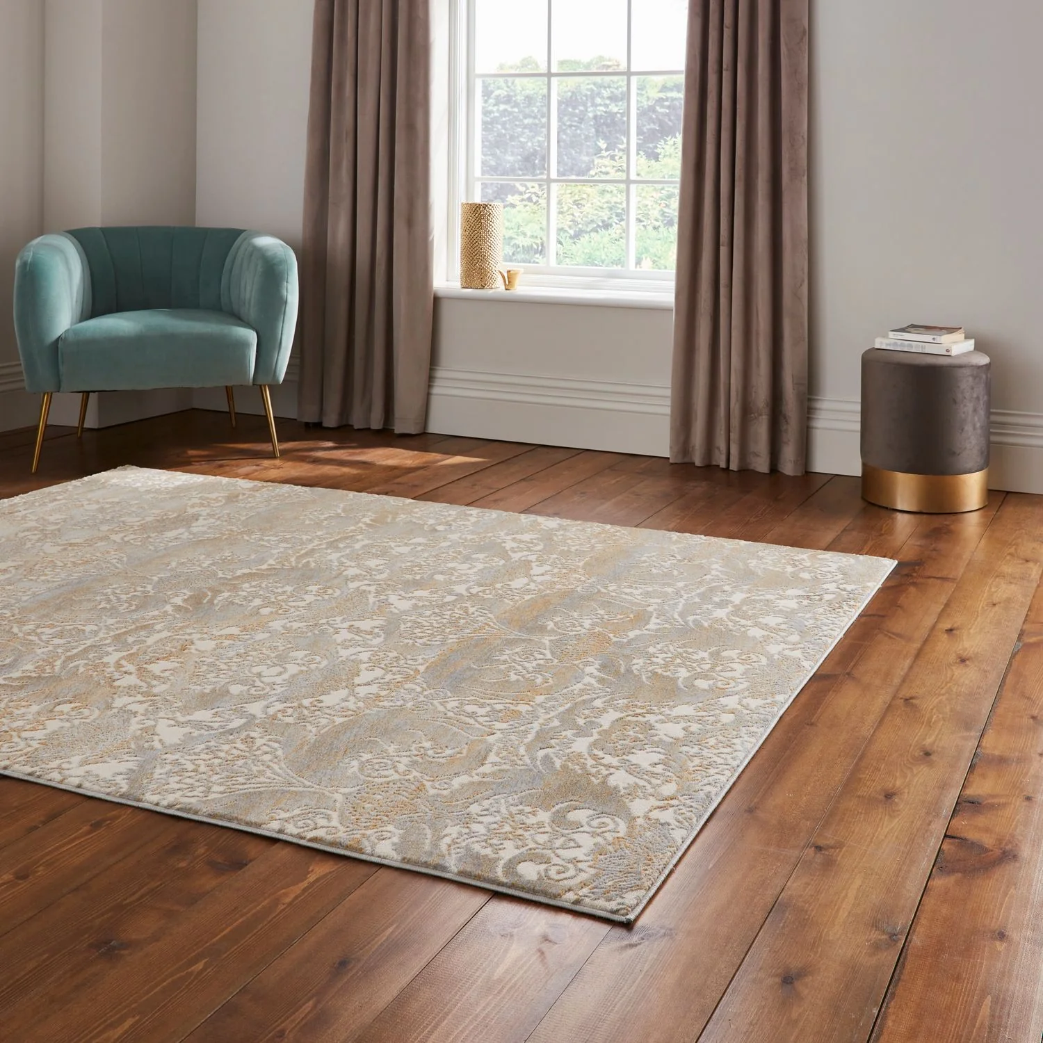Laurence Llewelyn-Bowen Ornate Metallic Rug - Image 12