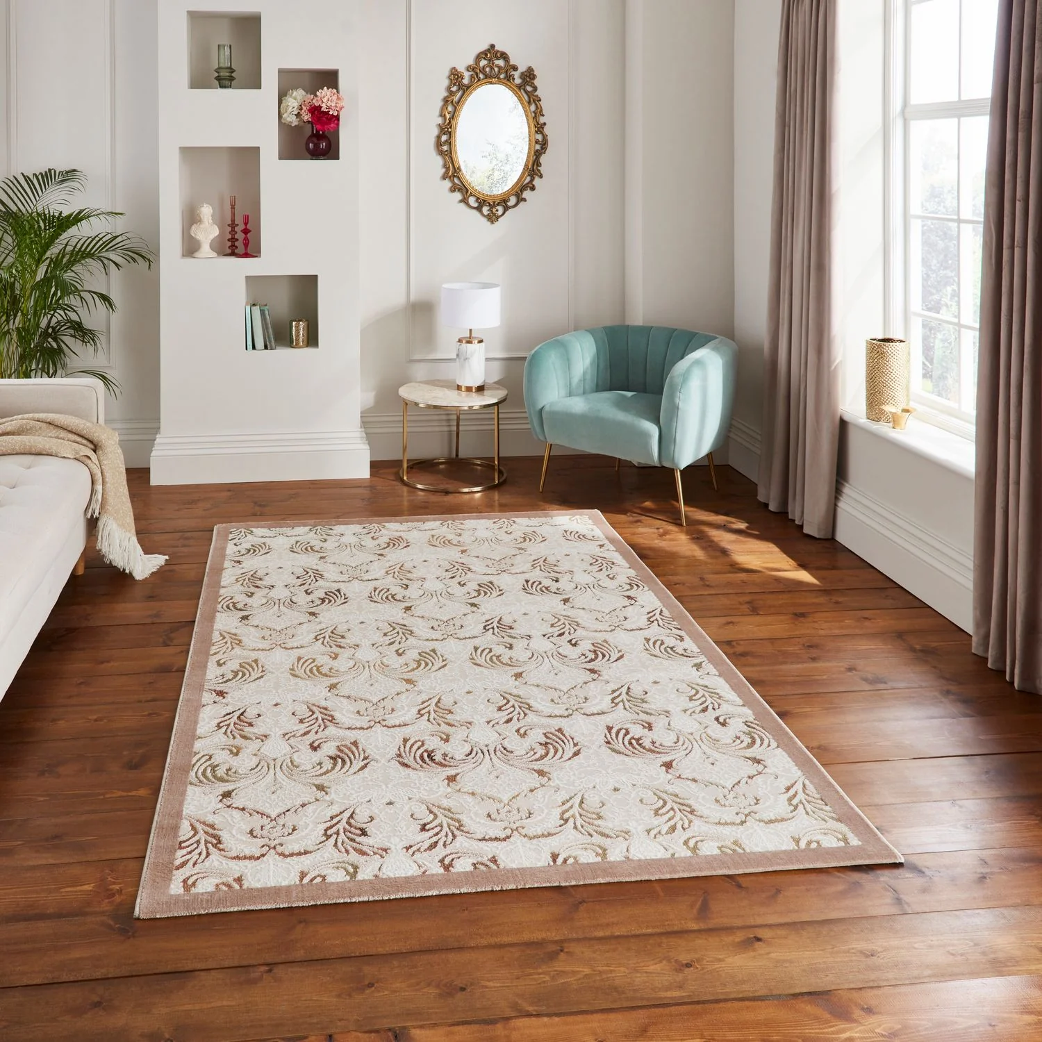 Laurence Llewelyn-Bowen Ornate Metallic Rug - Image 2