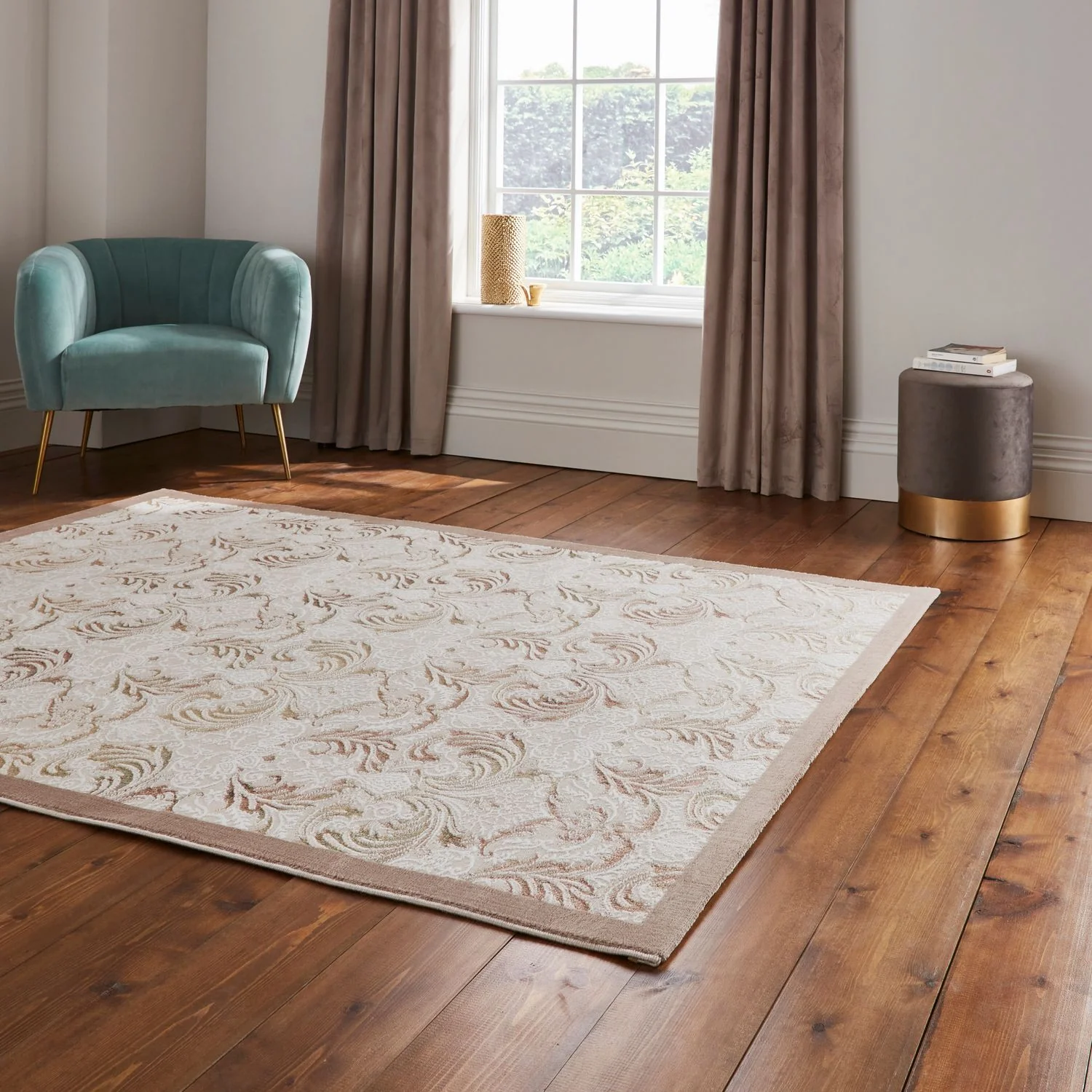 Laurence Llewelyn-Bowen Ornate Metallic Rug - Image 3