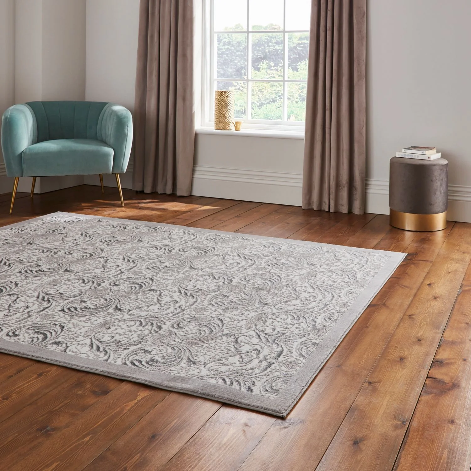 Laurence Llewelyn-Bowen Ornate Metallic Rug - Image 31
