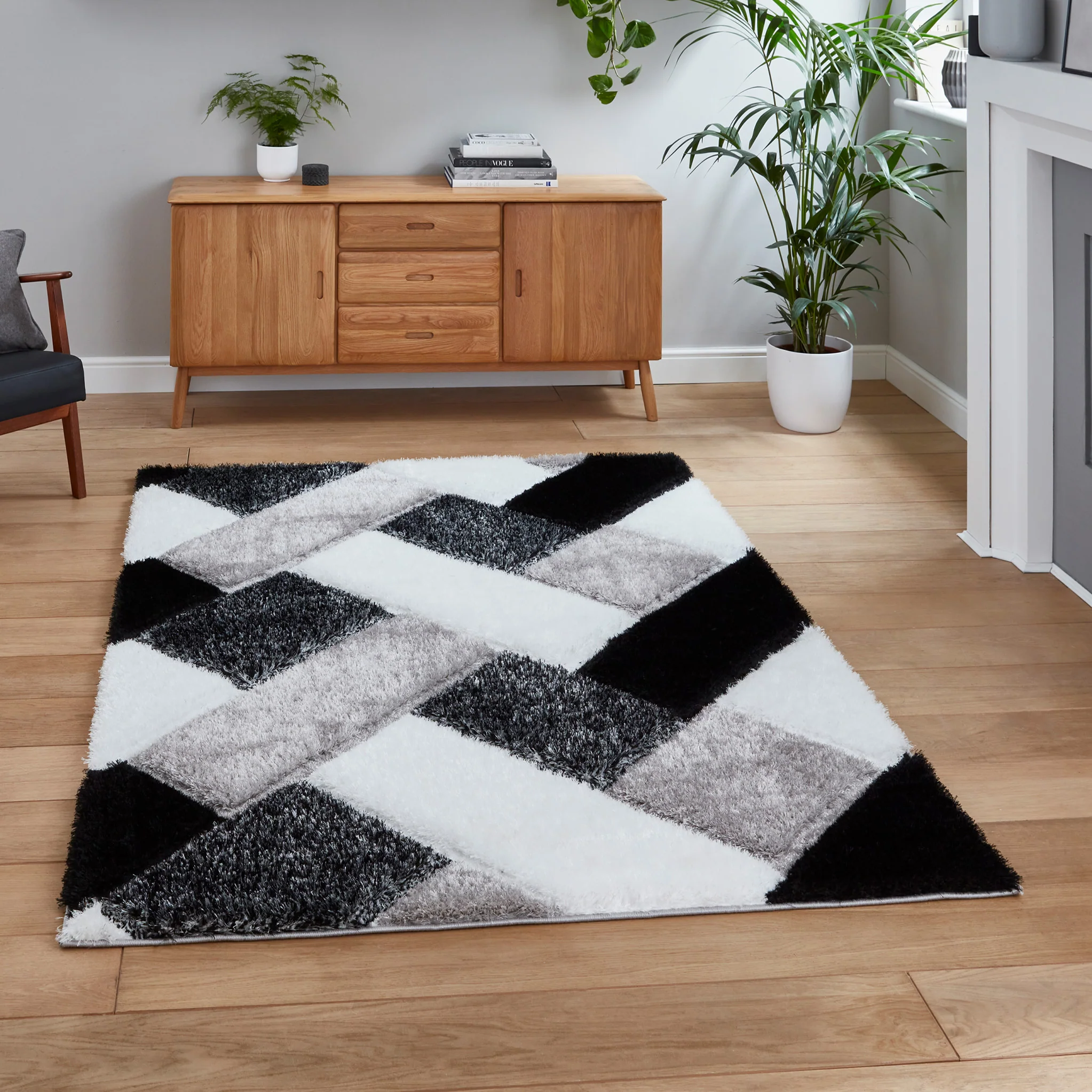 Lennox Geometric Shaggy Rug - Image 10