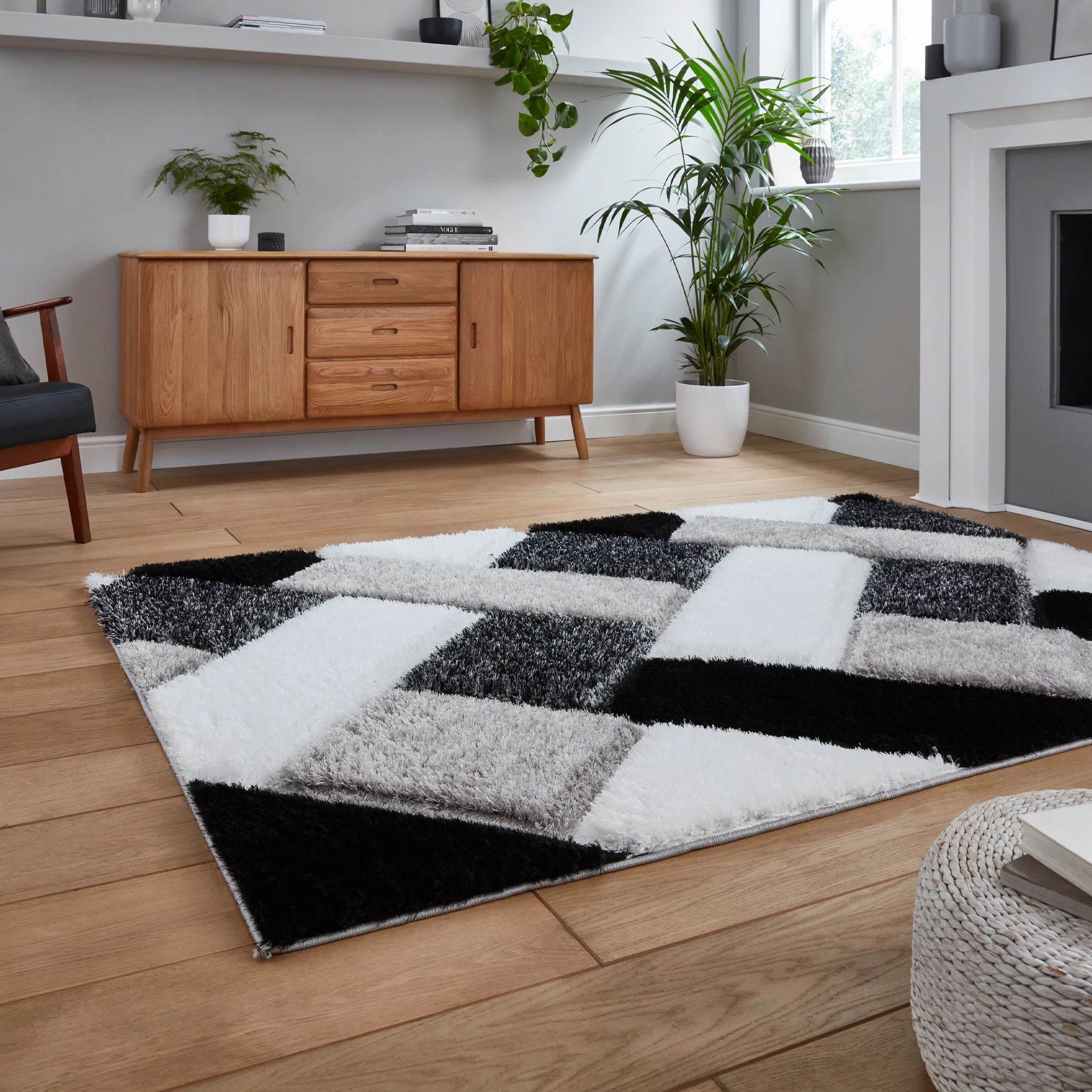 Lennox Geometric Shaggy Rug - Image 11