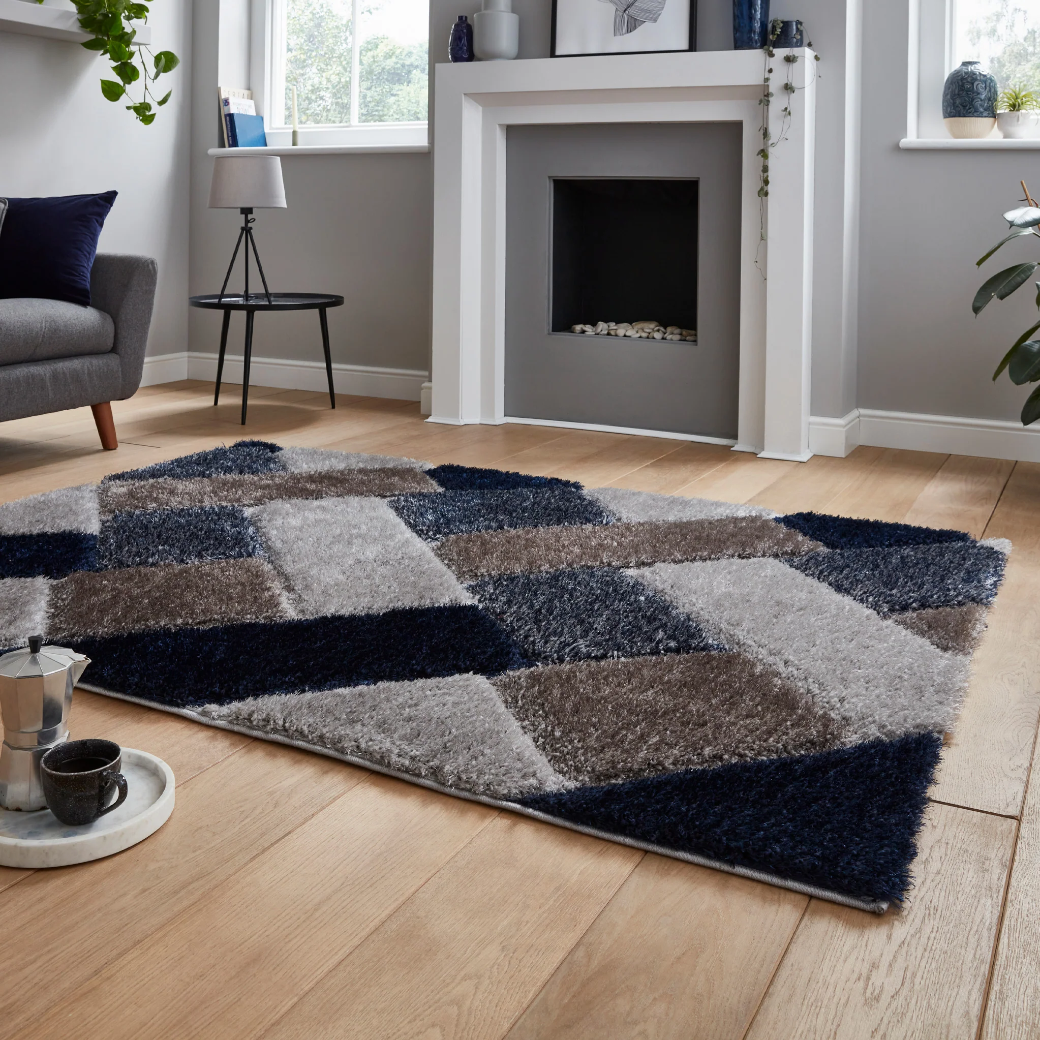 Lennox Geometric Shaggy Rug - Image 19
