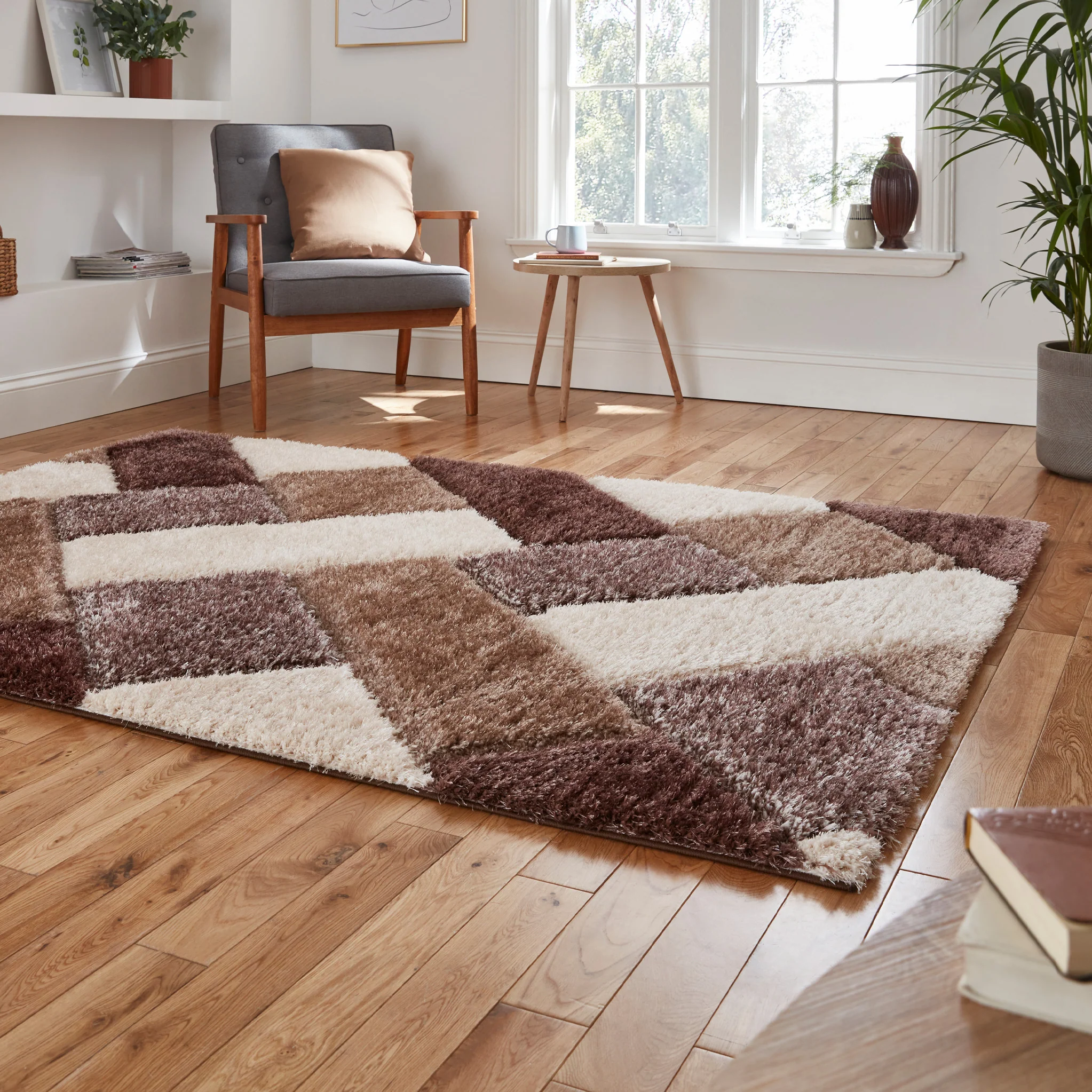 Lennox Geometric Shaggy Rug - Image 2