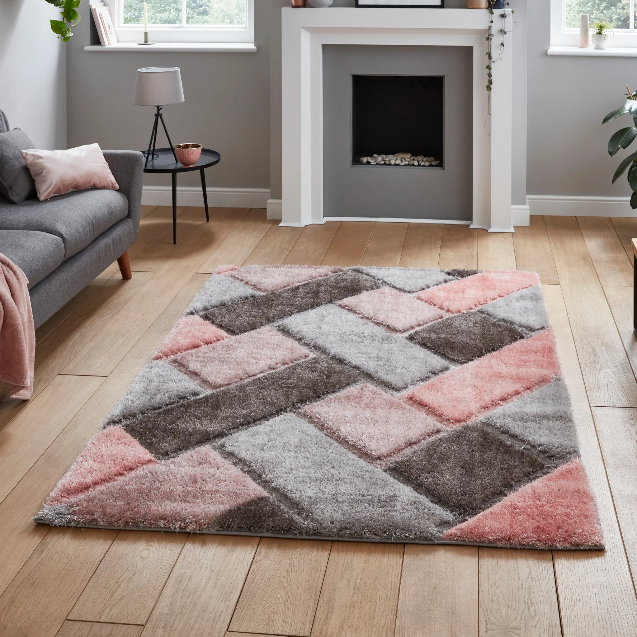 Lennox Geometric Shaggy Rug - Image 26