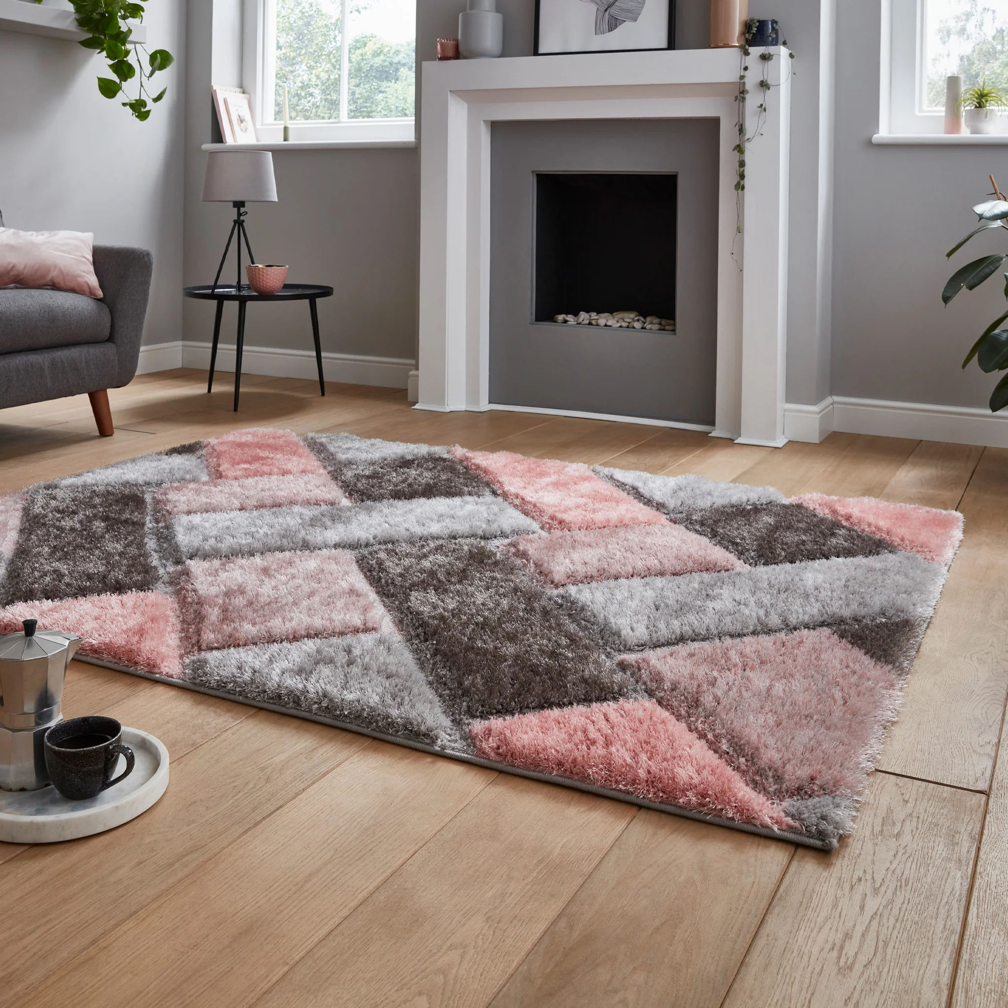 Lennox Geometric Shaggy Rug - Image 27