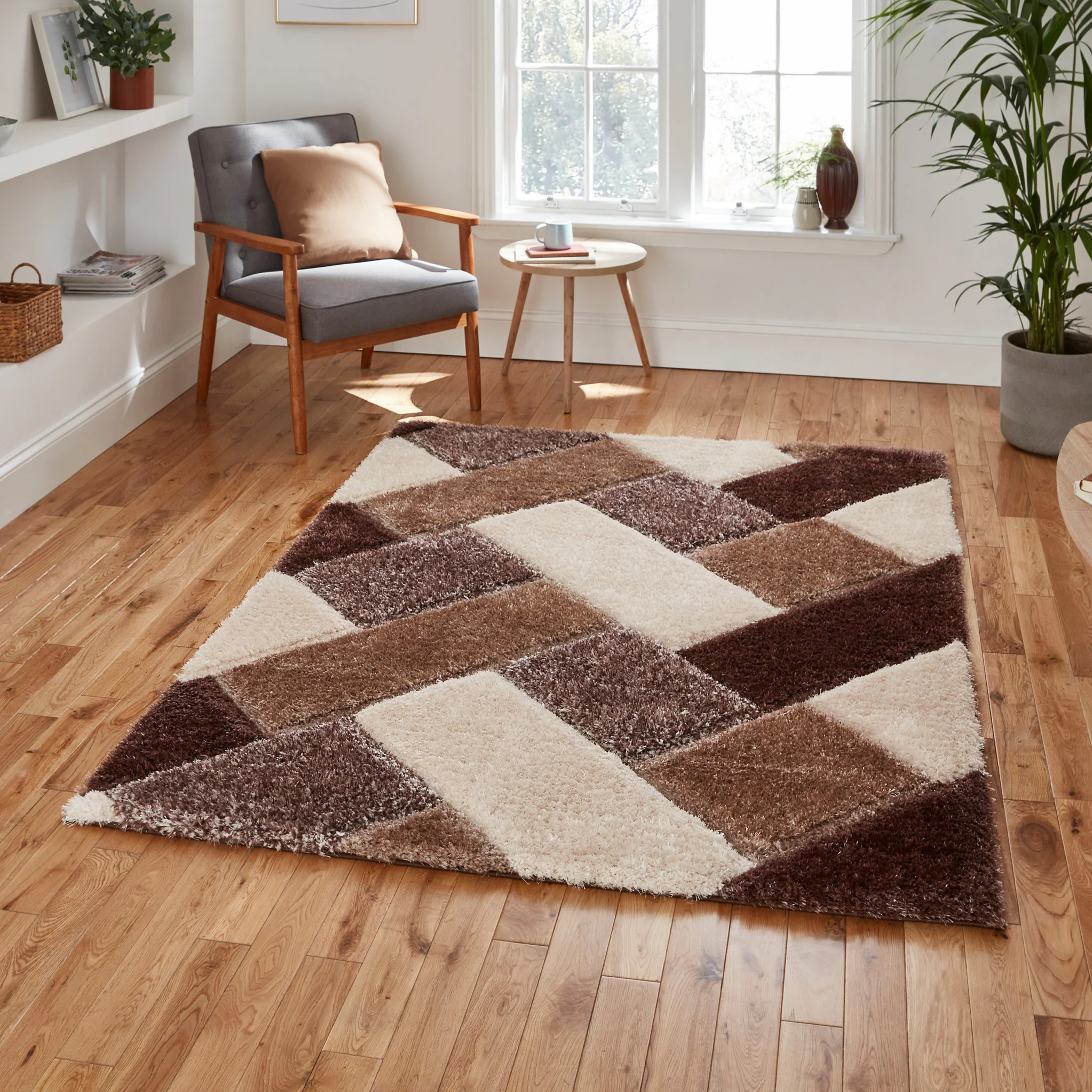Lennox Geometric Shaggy Rug - Image 3
