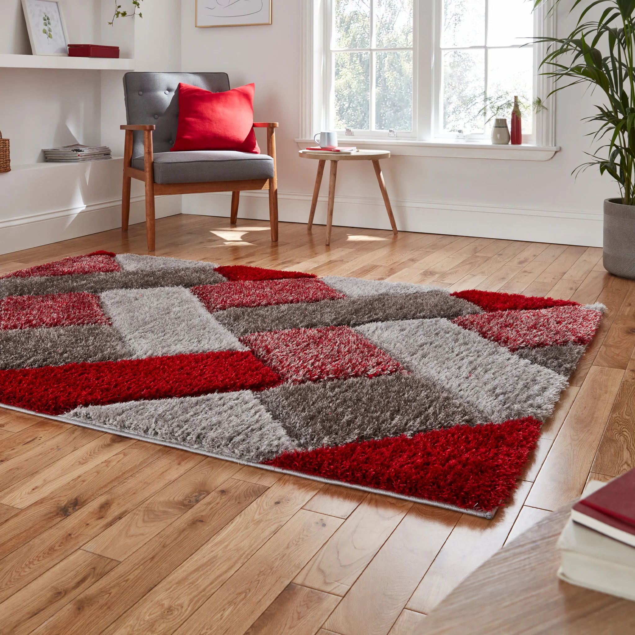 Lennox Geometric Shaggy Rug - Image 34