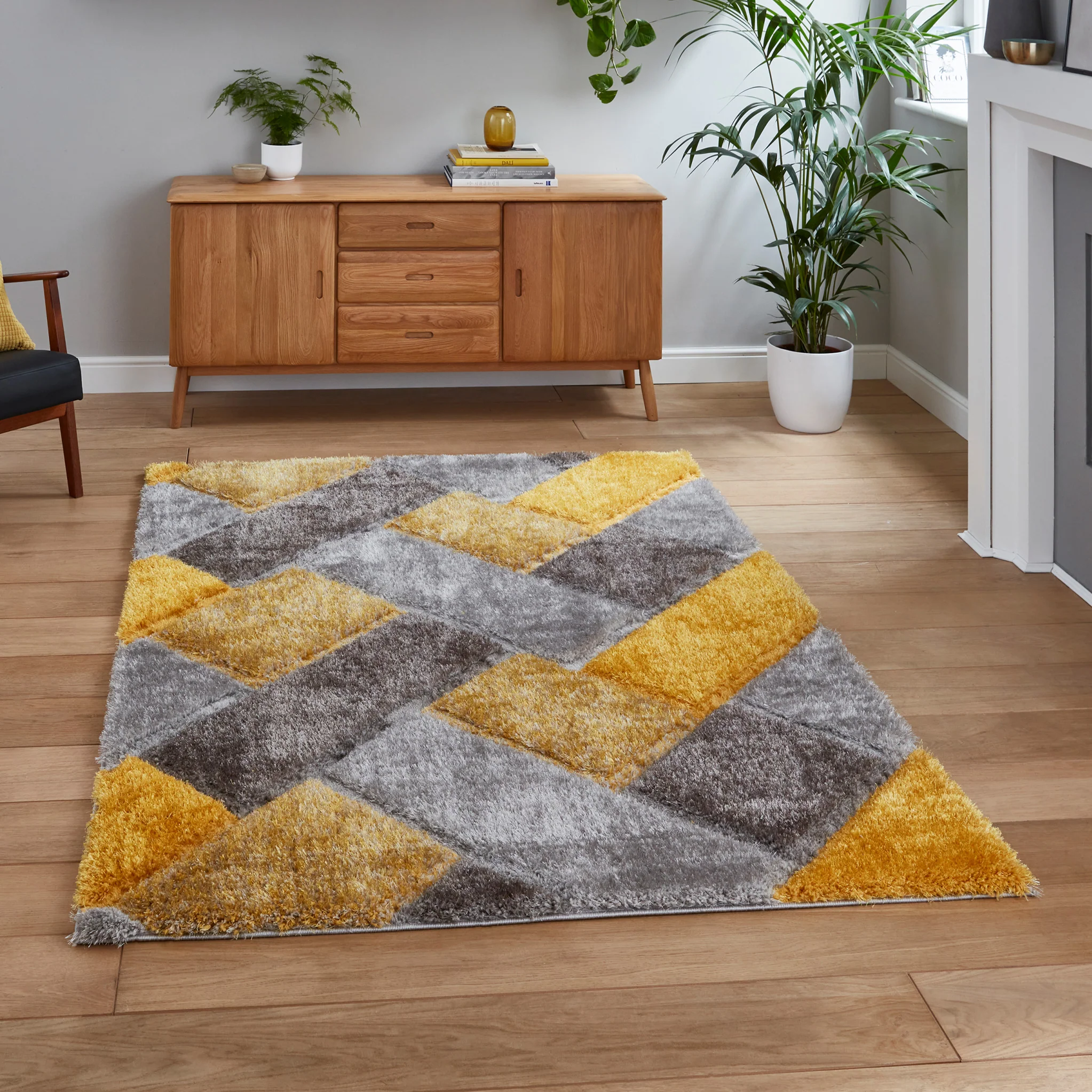 Lennox Geometric Shaggy Rug - Image 43