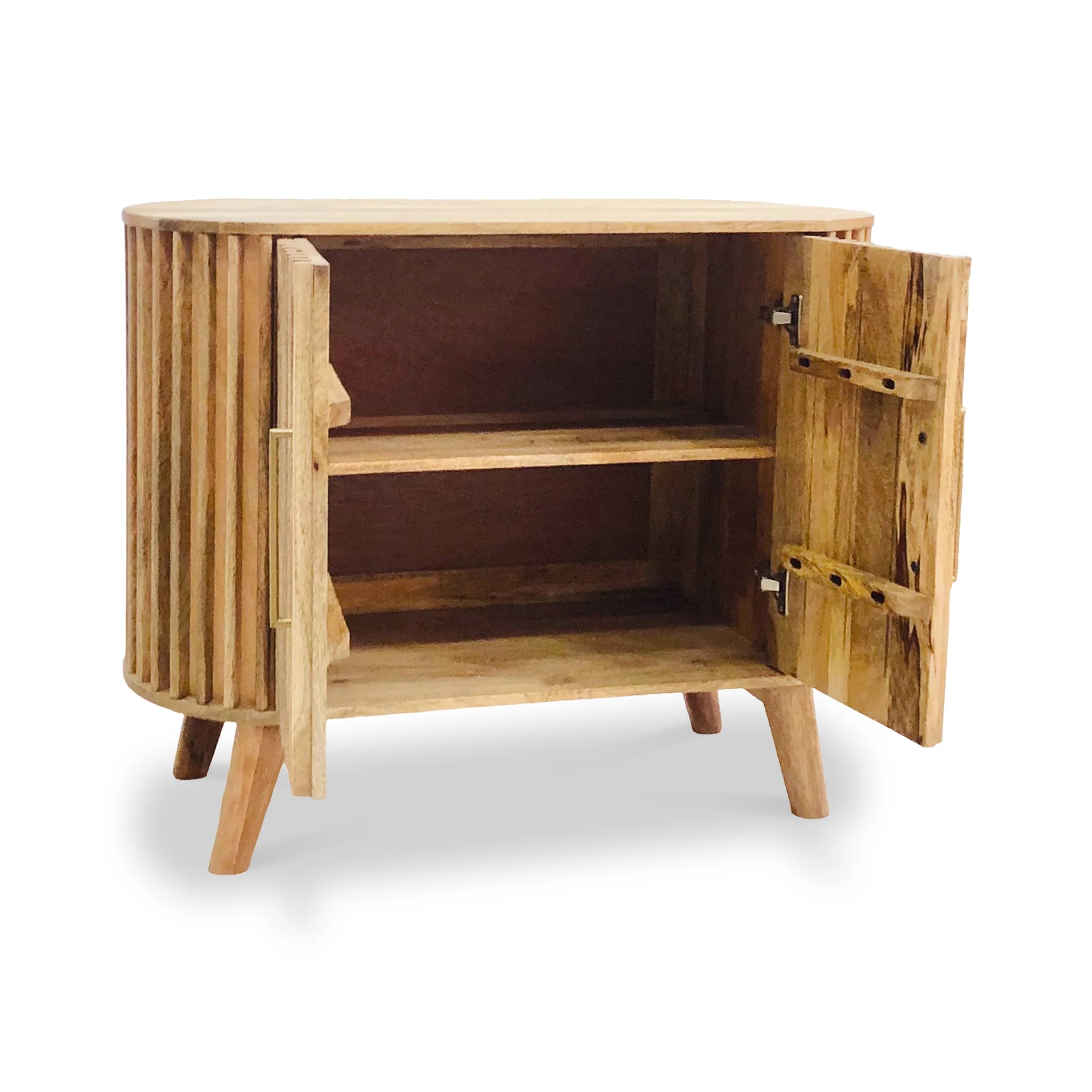 Leo Slatted Mango Wood 2 Door Sideboard - Image 5