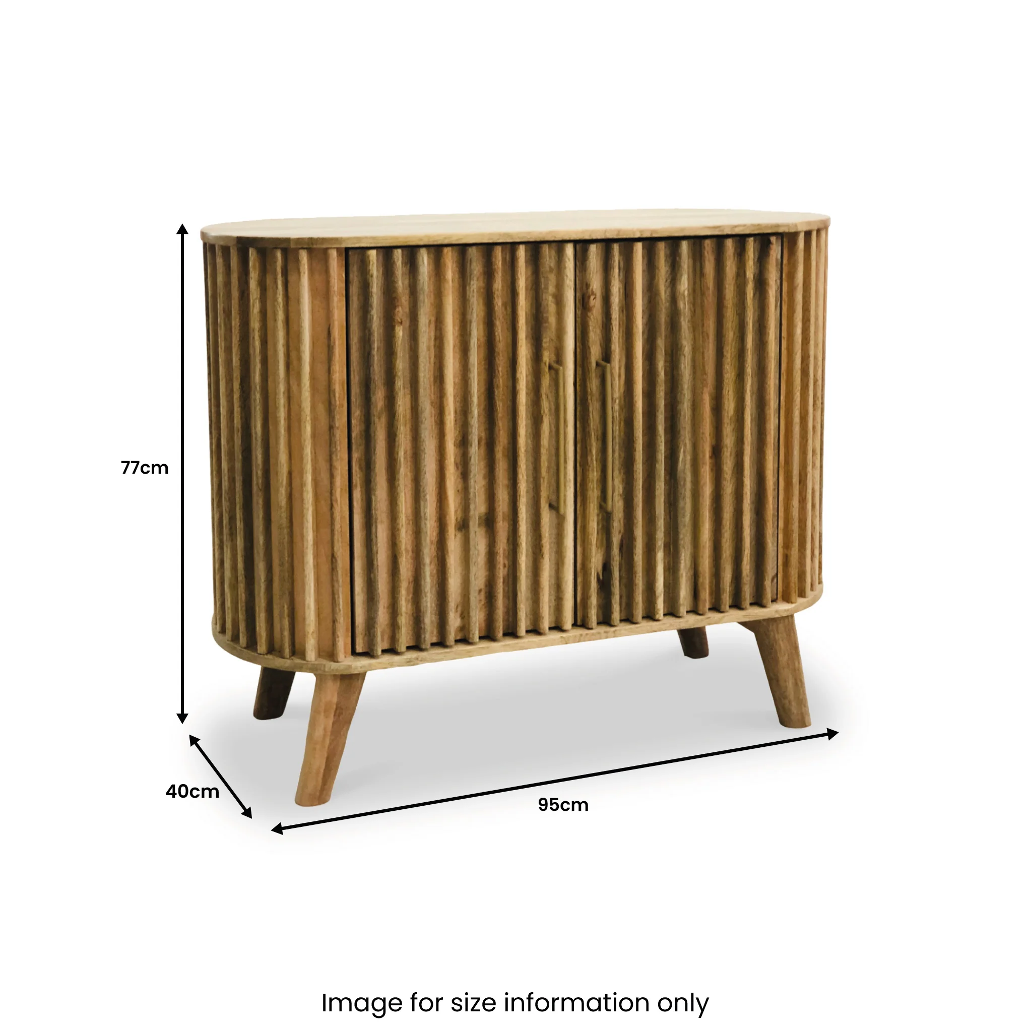 Leo Slatted Mango Wood 2 Door Sideboard - Image 8