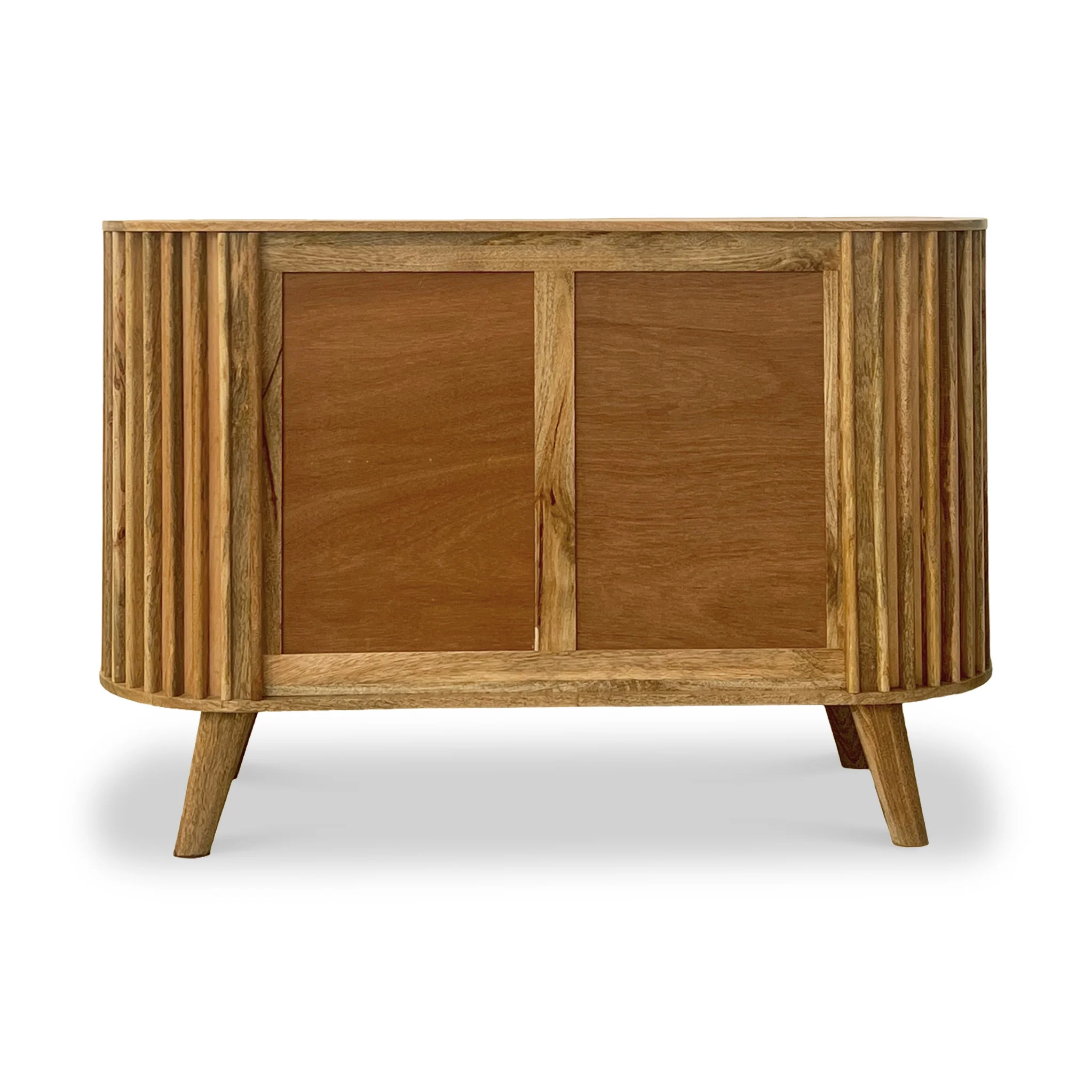 Leo Slatted Mango Wood 3 Drawer 1 Door Sideboard - Image 6