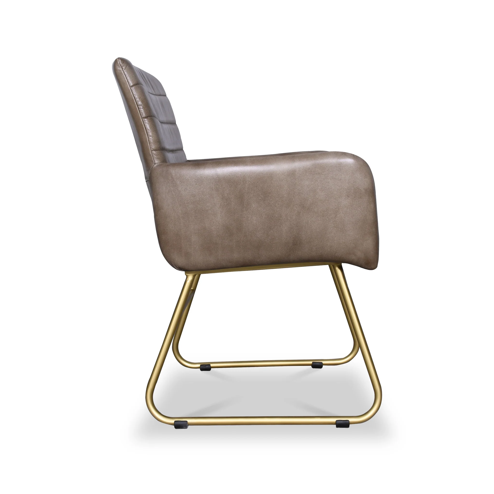 Leota Leather Armchair with Pleated Back - Image 4
