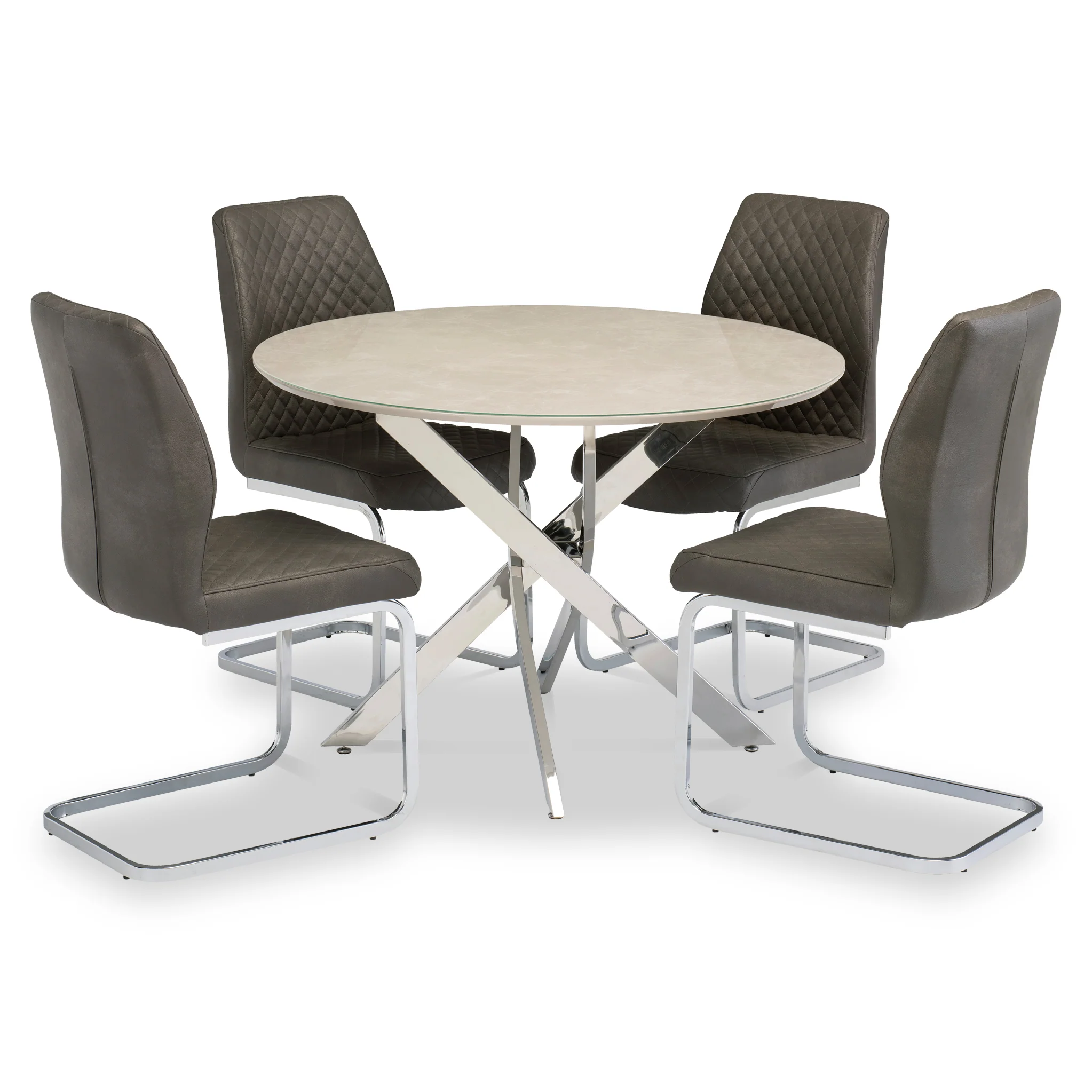 Lewis Faux Leather Quilted Back Dining Chair - Image 9
