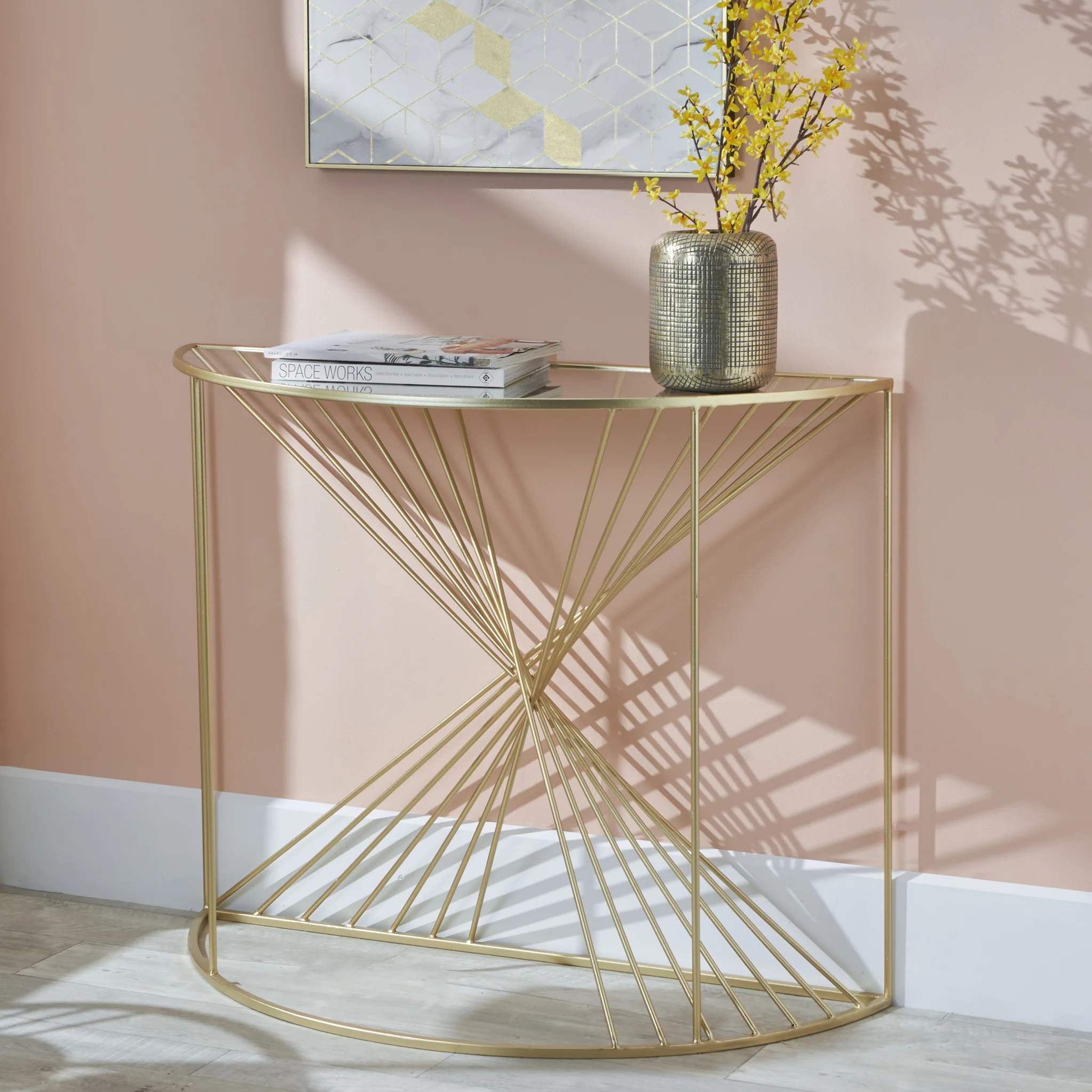 Liberty Gold Metal Half Moon Console Table - Image 2