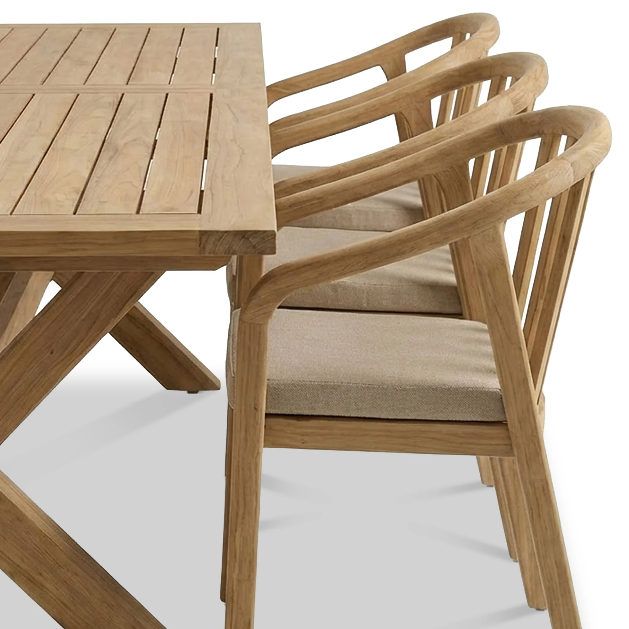 Lidia 8 Seater Dining Table Set with Riven Chairs - Image 5