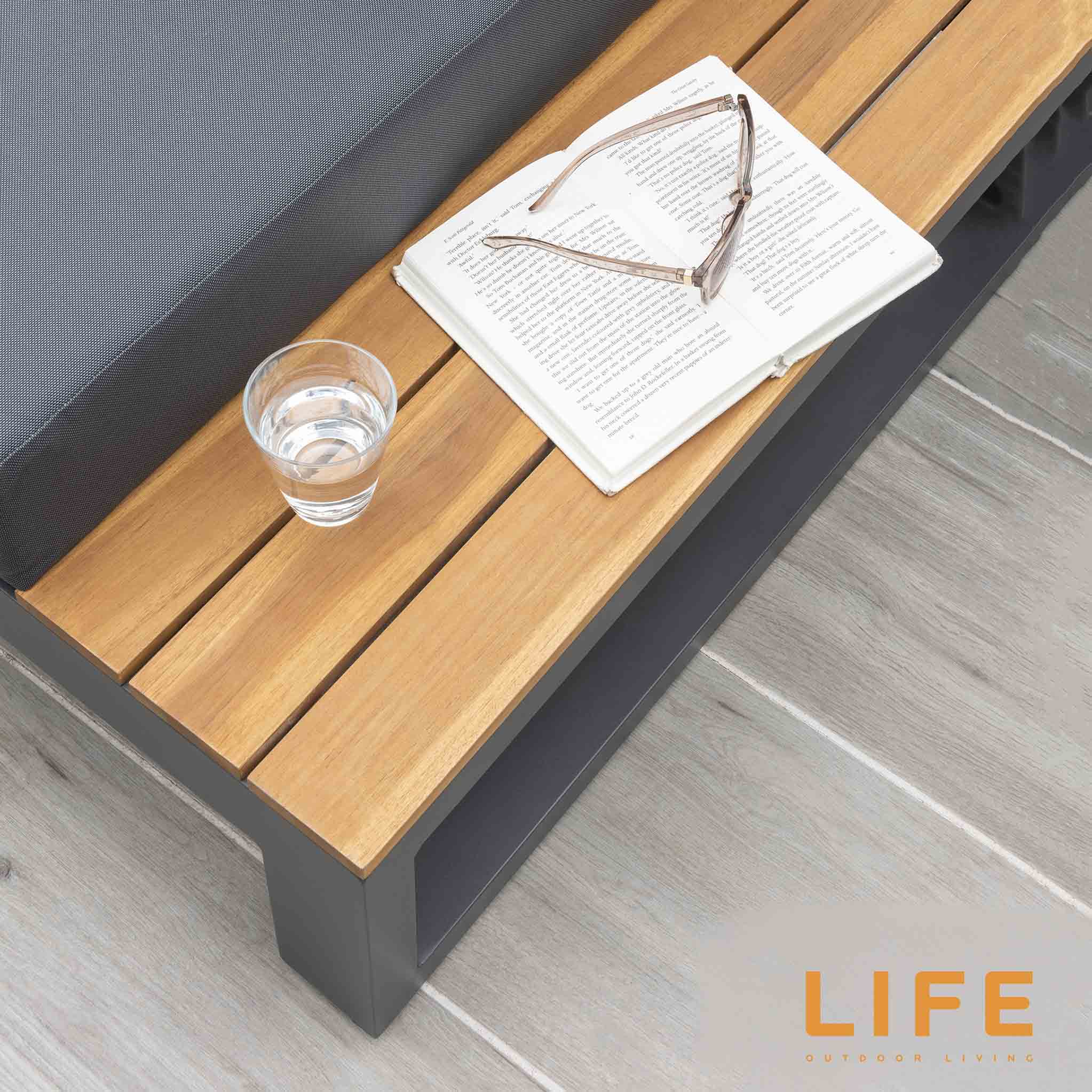 LIFE Soho Corner Lounge with Teak Coffee Table and Side Tables - Image 10