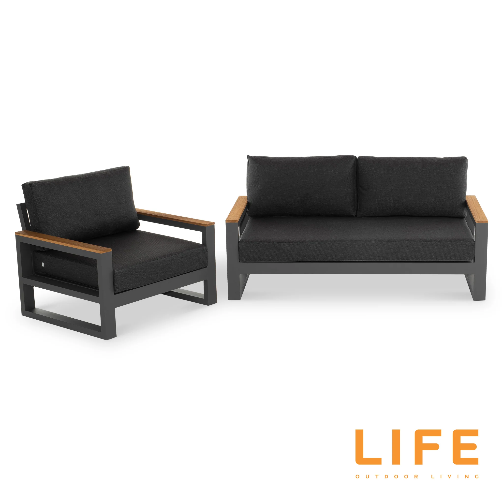 LIFE Soho Lounge Set with Teak Lift Up Coffee Table - Image 5