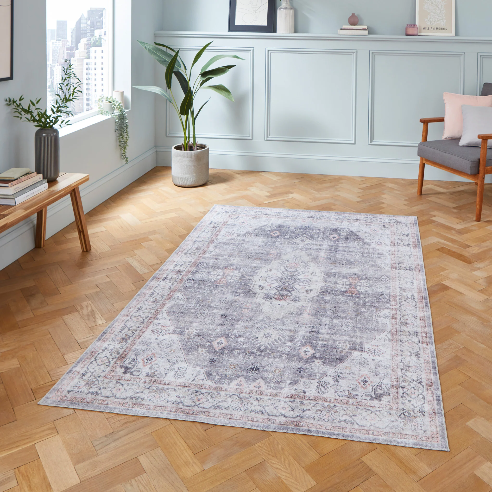 Lincoln Distressed Medallion Rug - Image 10