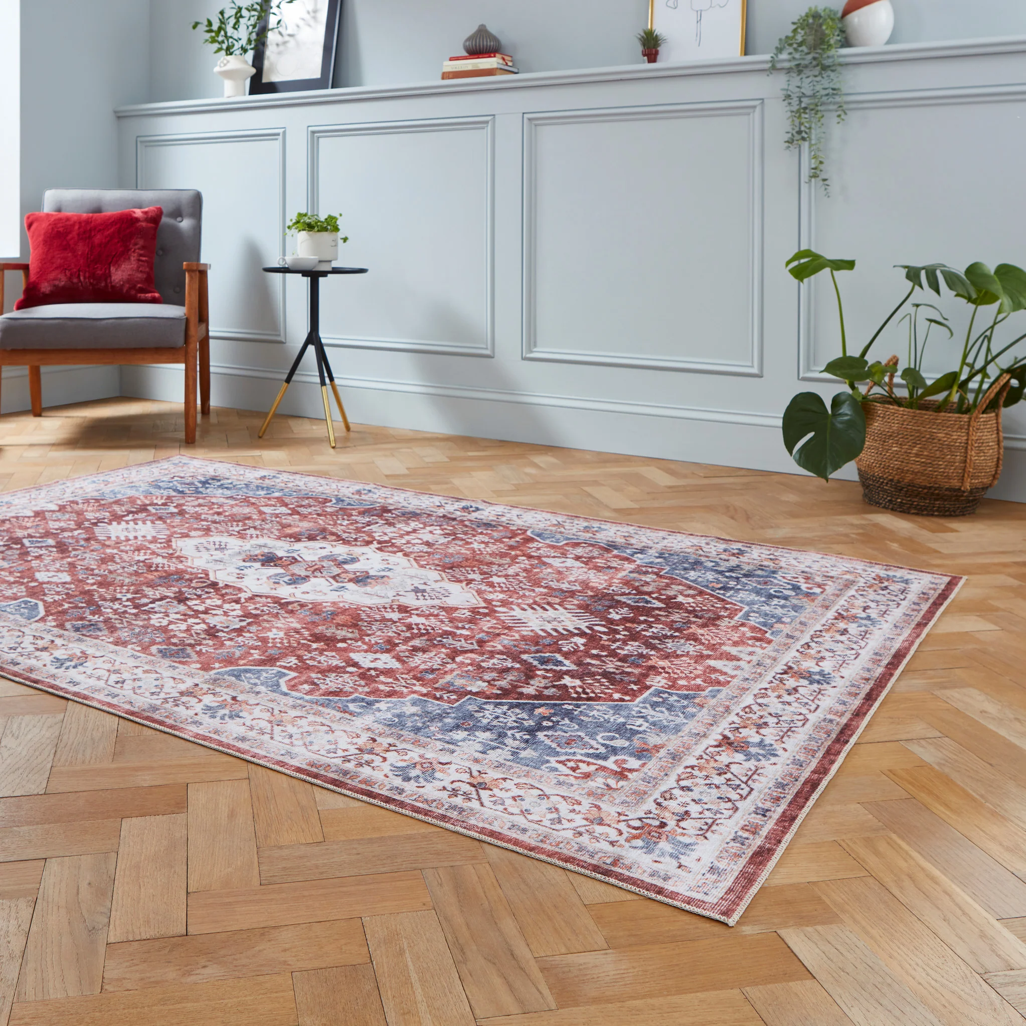 Lincoln Distressed Medallion Rug - Image 17