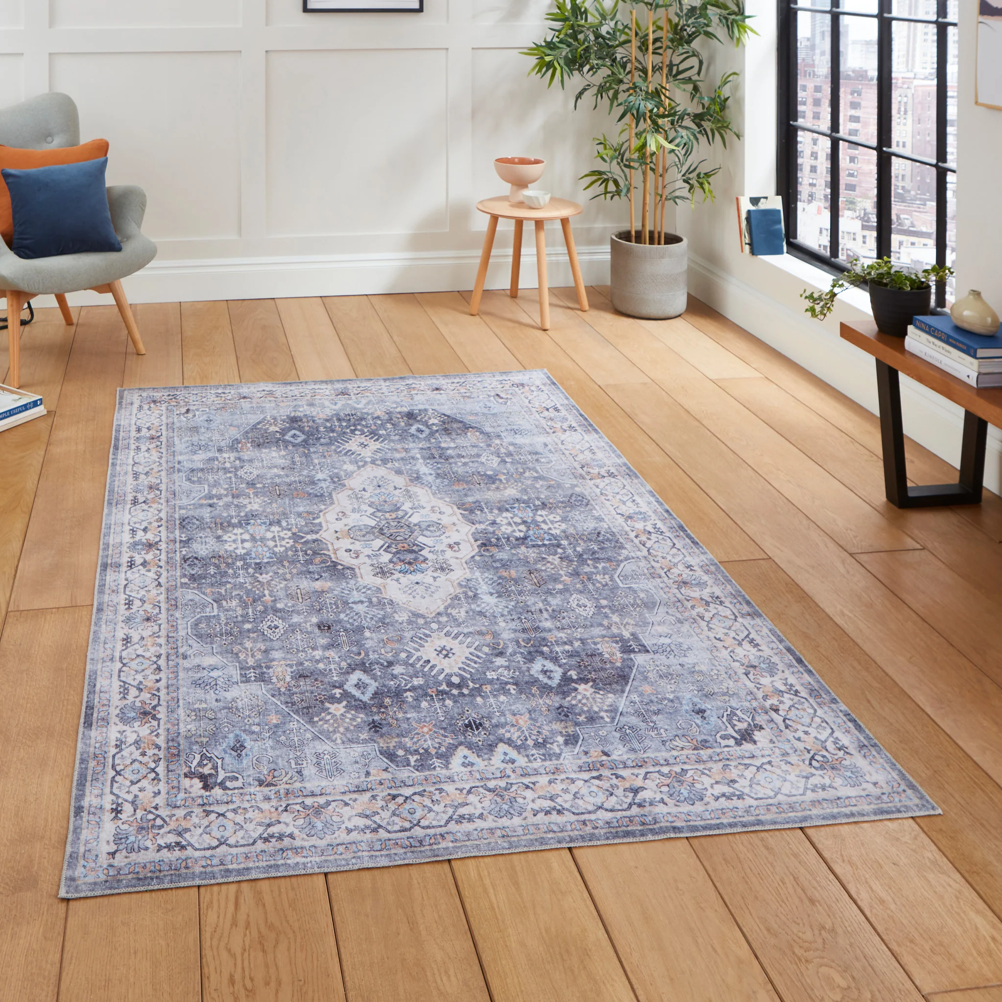 Lincoln Distressed Medallion Rug - Image 2