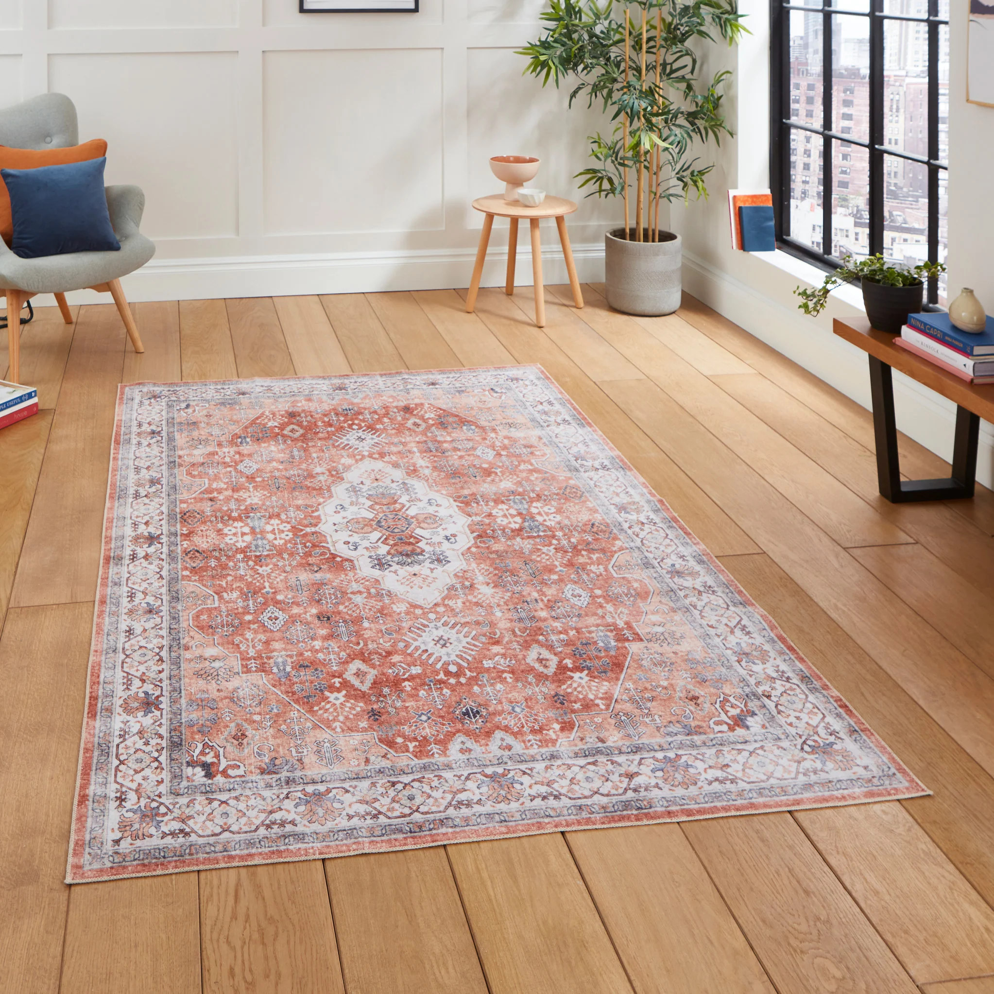 Lincoln Distressed Medallion Rug - Image 25