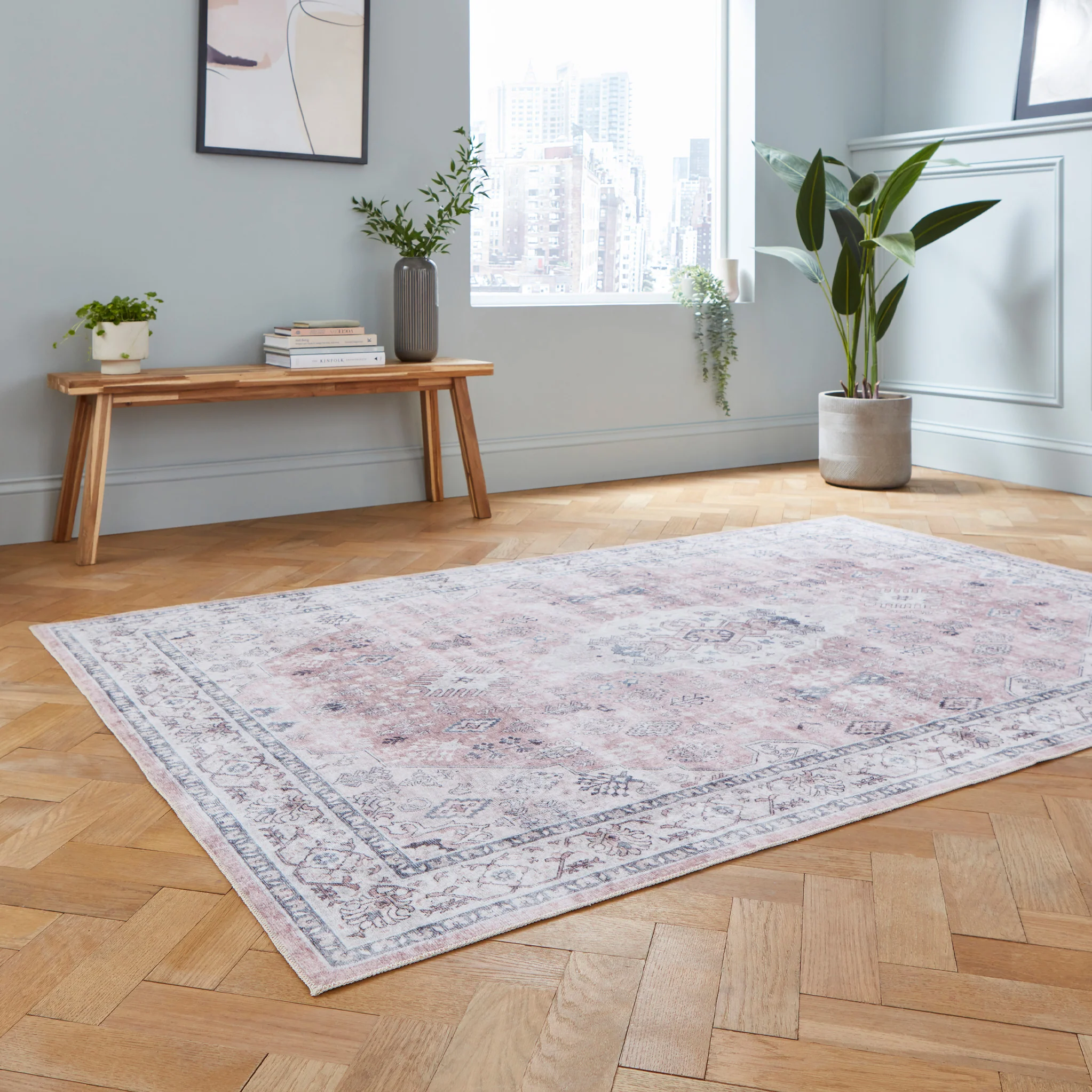Lincoln Distressed Medallion Rug - Image 41