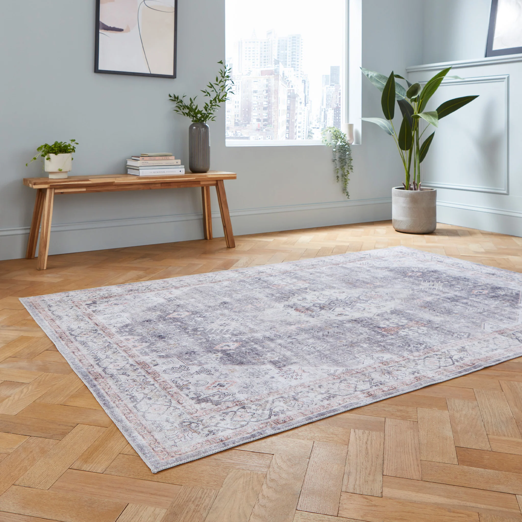 Lincoln Distressed Medallion Rug - Image 9