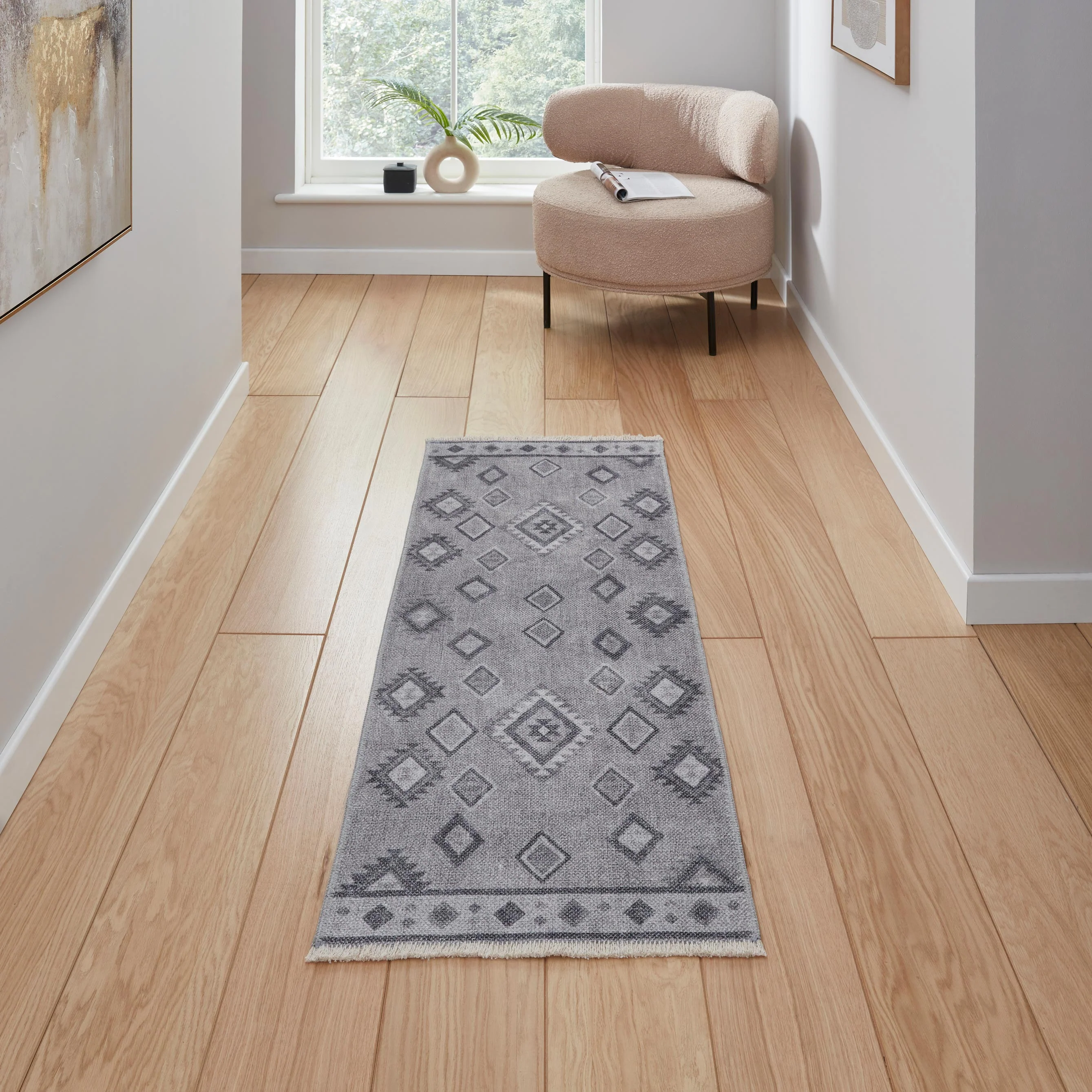 Linton Aztec Design Flatweave Washable Rug - Image 12