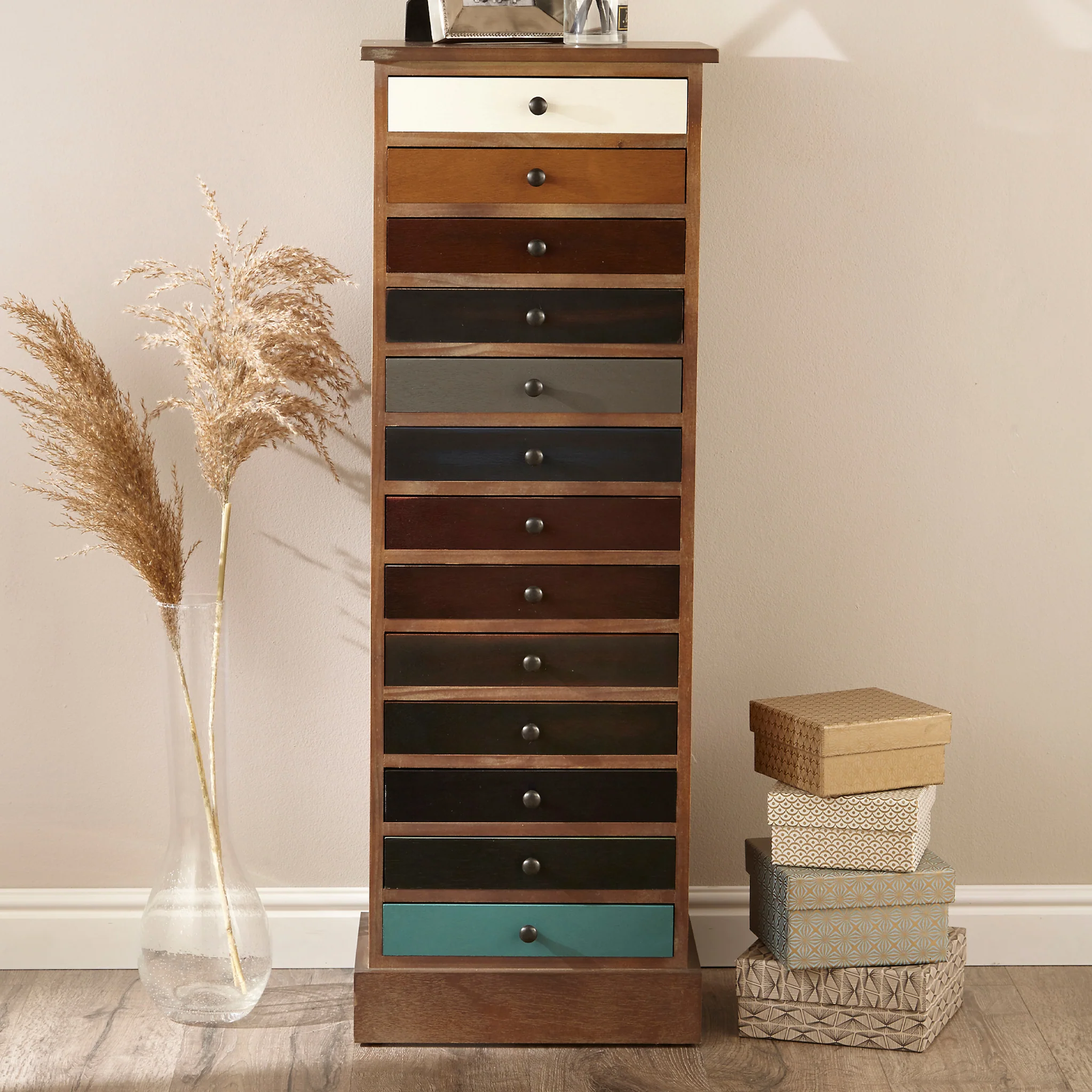 Loft Pine 13 Drawer Tallboy - Image 2