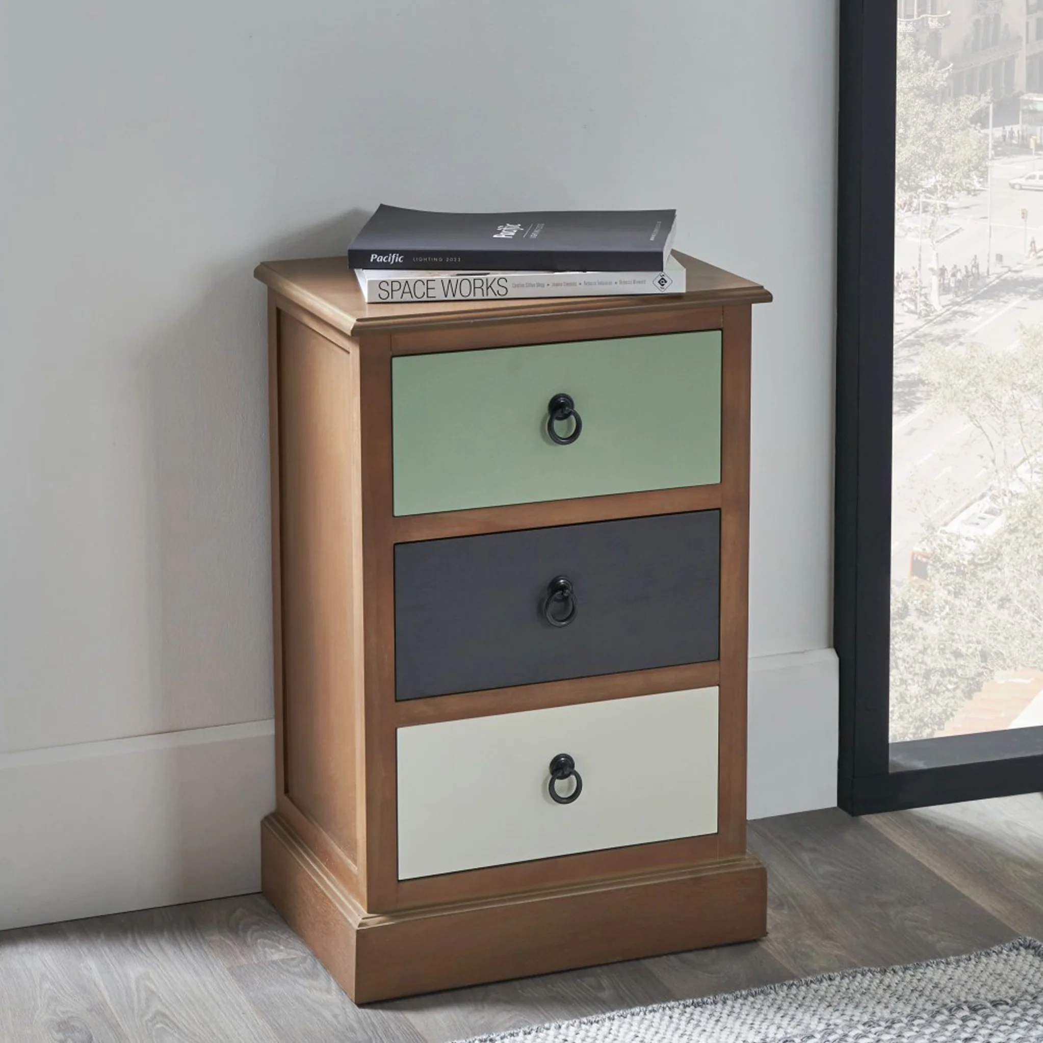 Loft Pine 3 Drawer Bedside Table - Image 5
