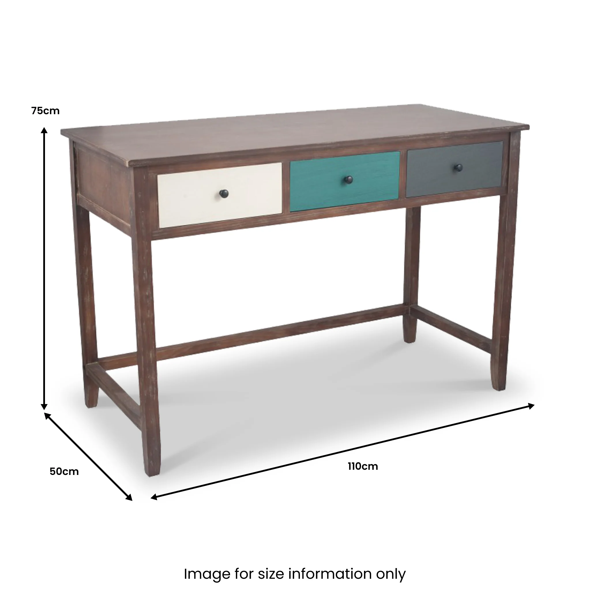Loft Pine 3 Drawer Desk - Image 13