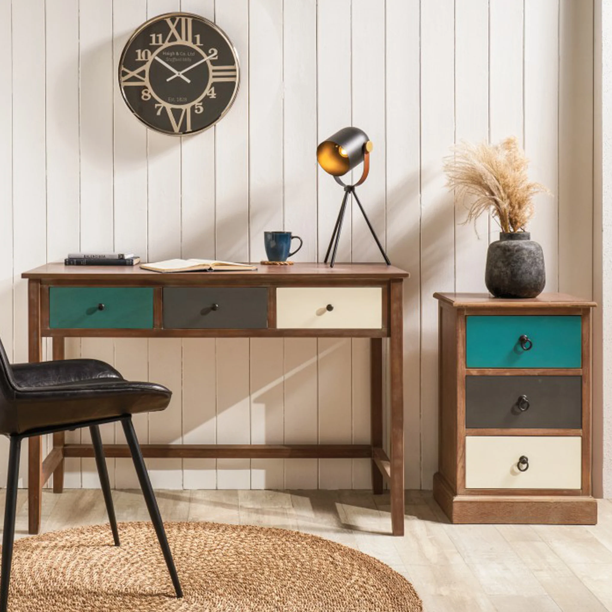 Loft Pine 3 Drawer Desk - Image 2