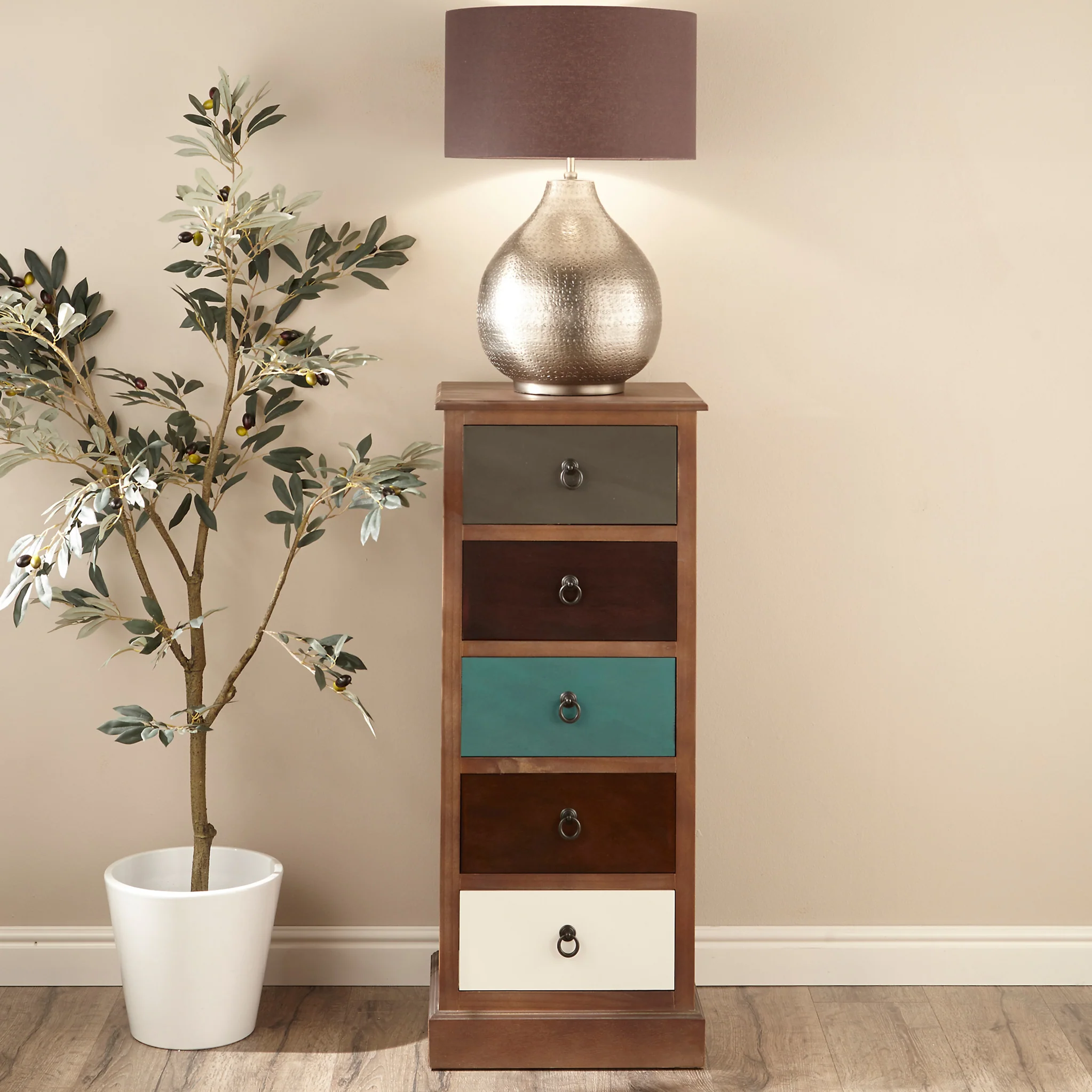Loft Pine 5 Drawer Tallboy - Image 2