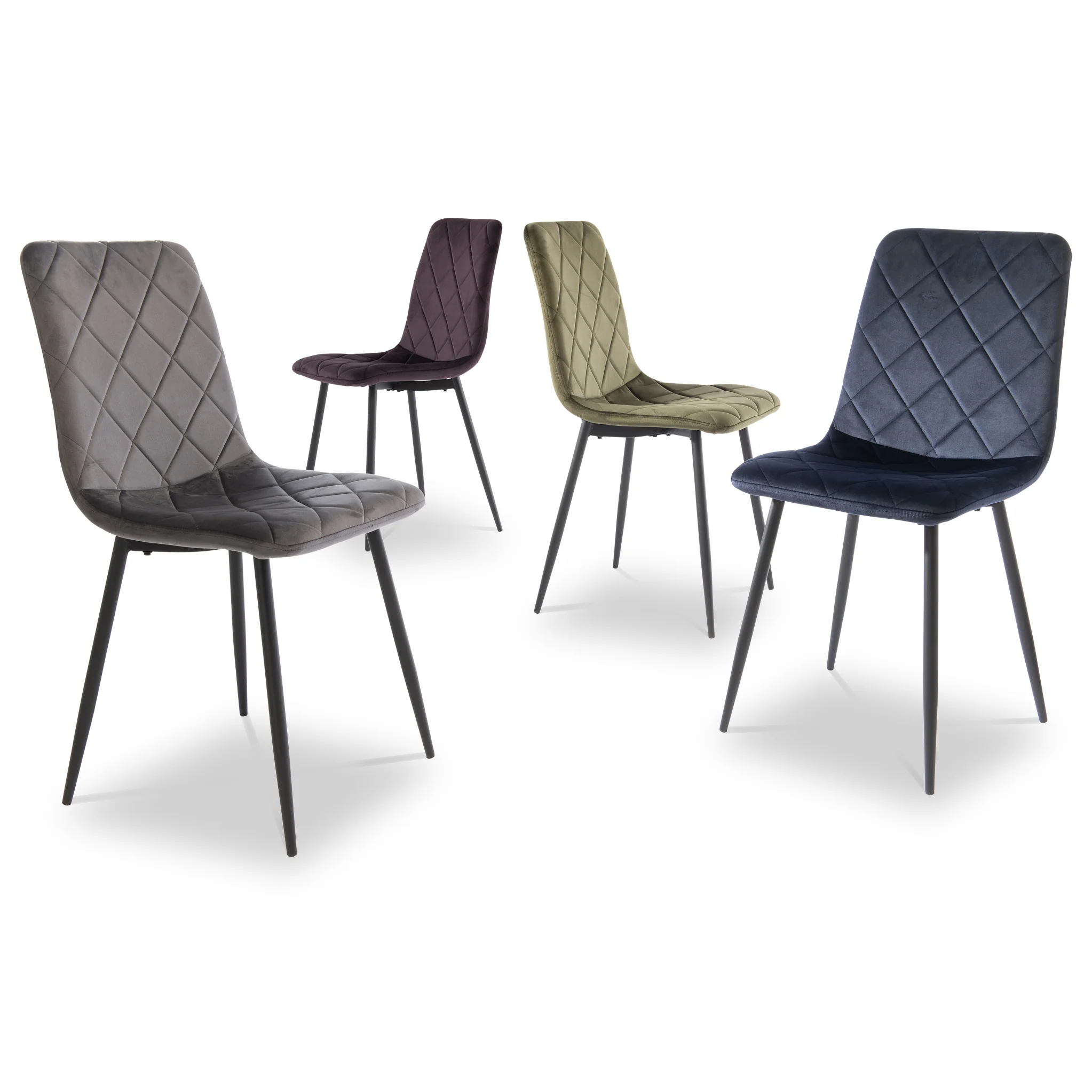 Lois Velvet Quilted Back Dining Chair - Image 2