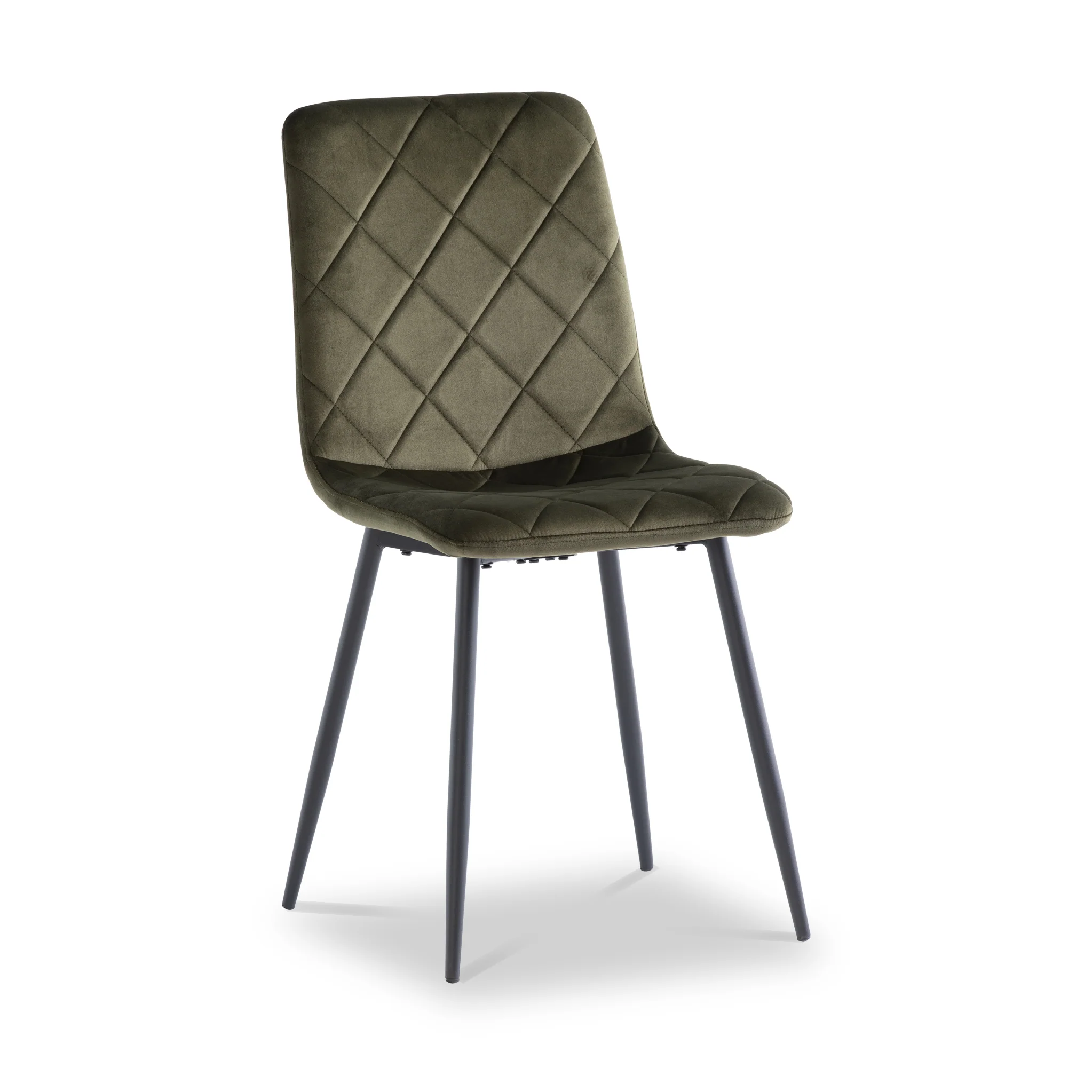 Lois Velvet Quilted Back Dining Chair - Image 8