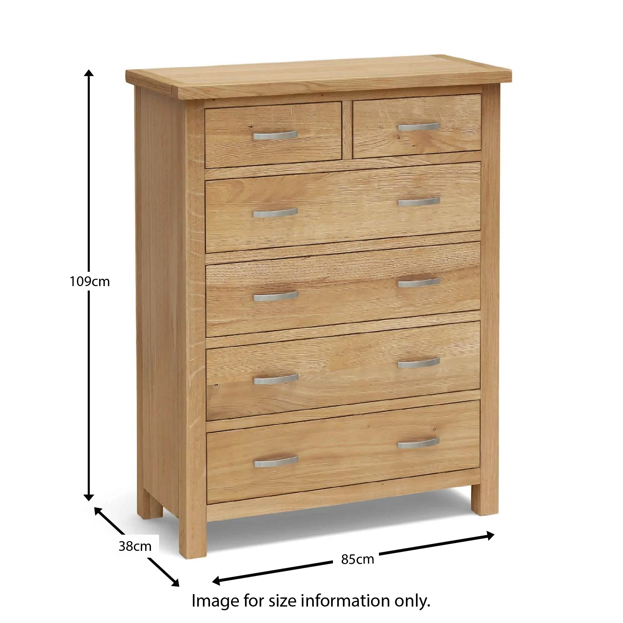 London Oak 2 over 4 Drawer Chest - Image 9