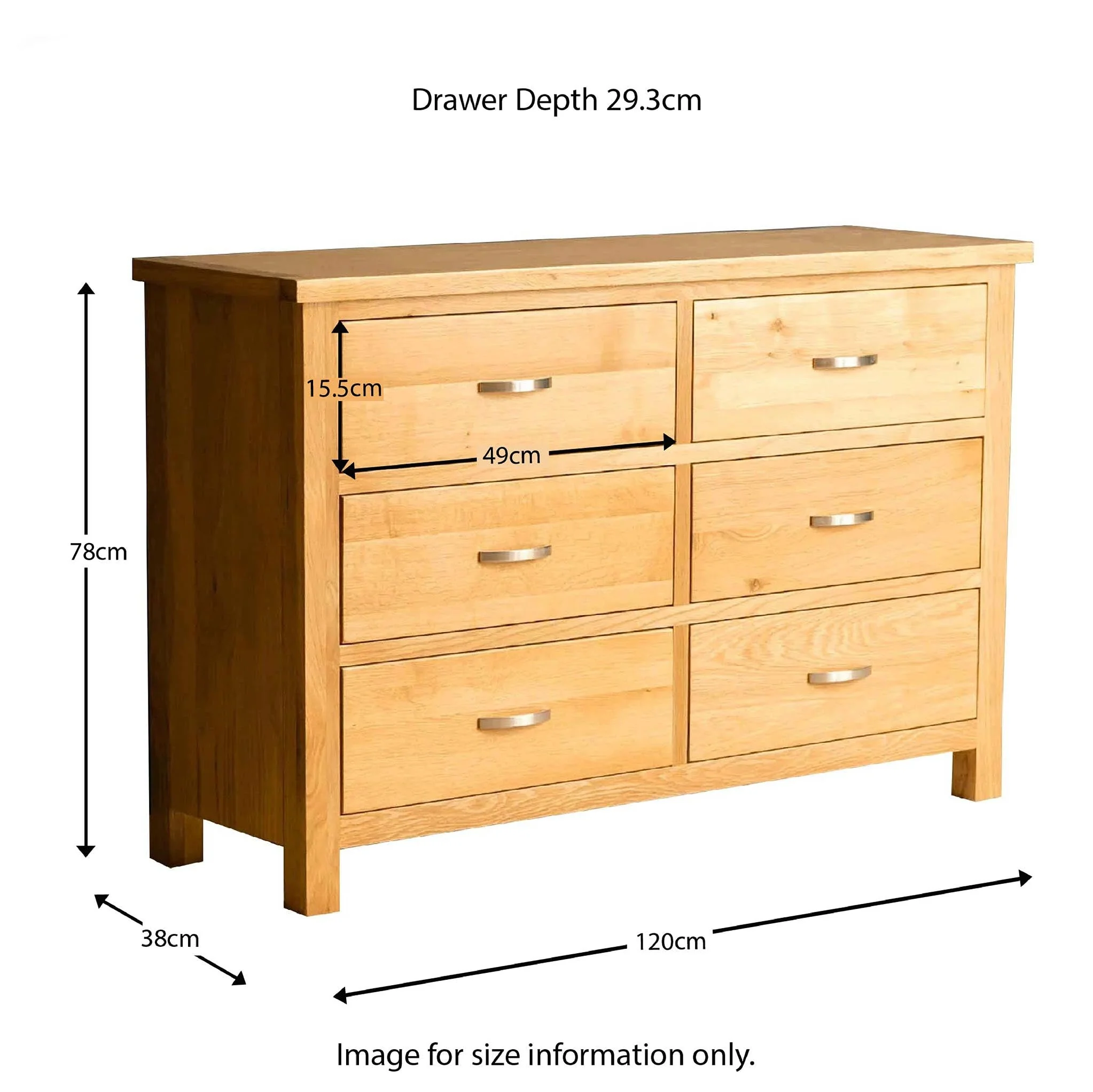 London Oak 3+3 Drawer Chest - Image 11