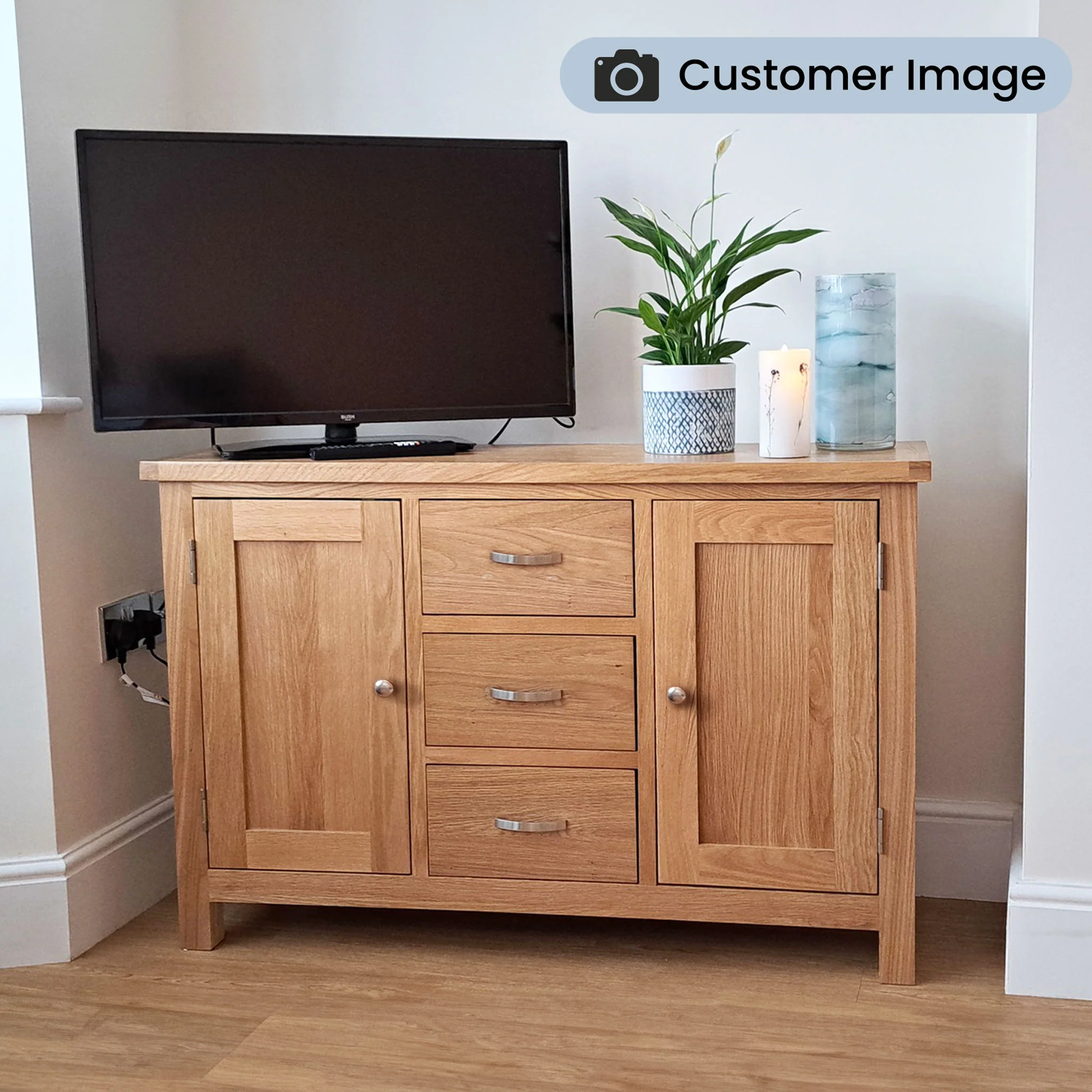 London Oak 3 Drawer Sideboard - Image 3
