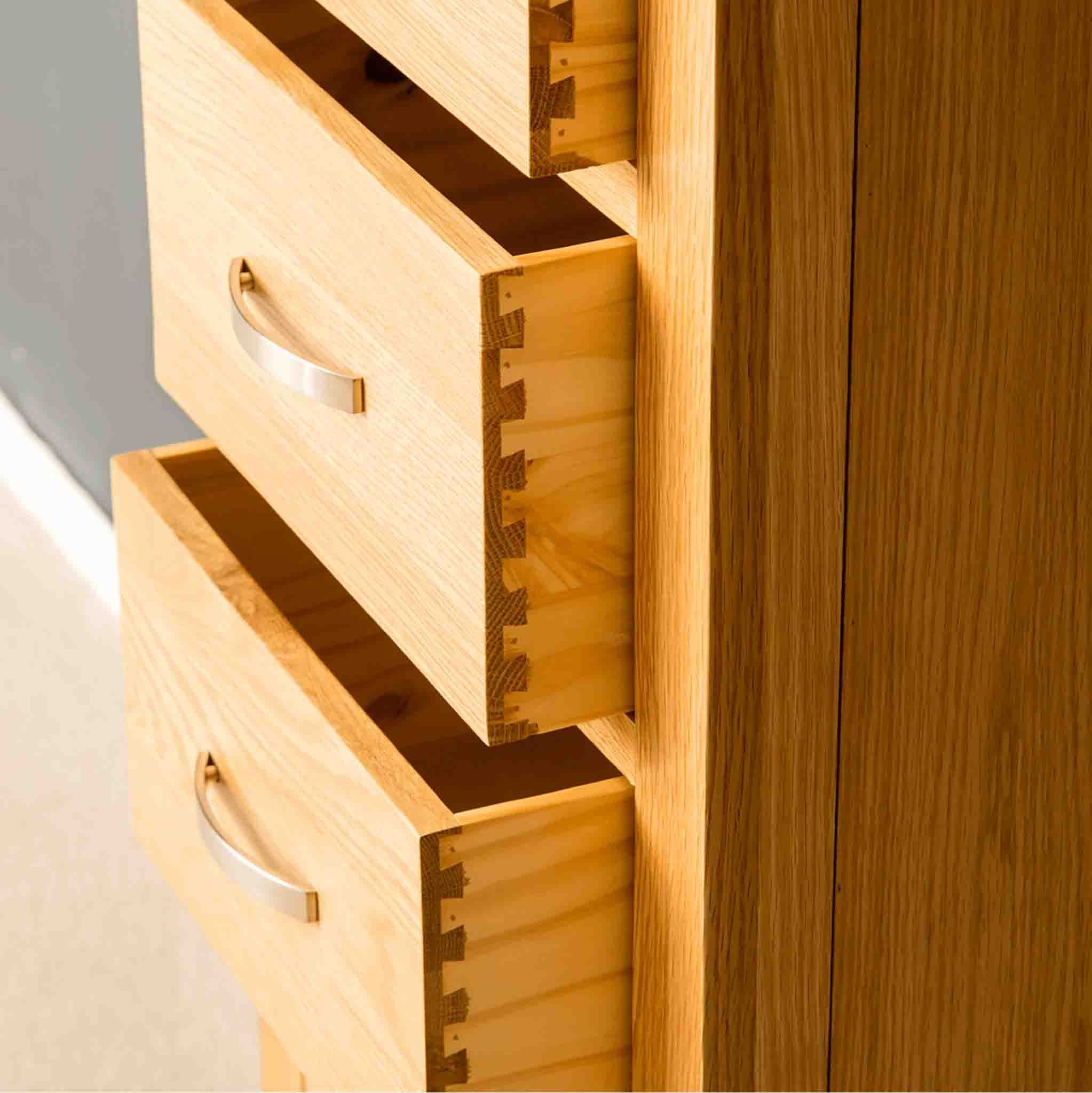 London Oak 5 Drawer Tallboy Chest - Image 23